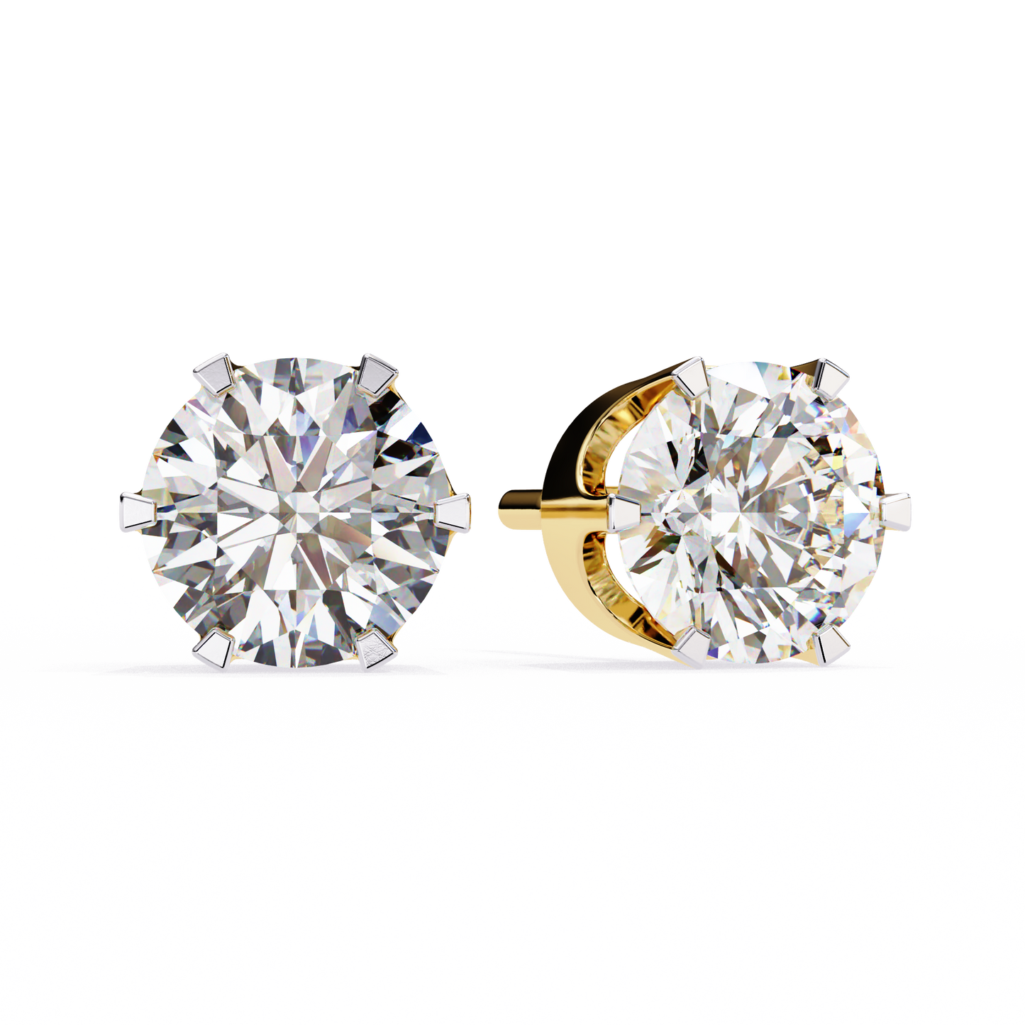 1.26 Ct Round Cut Lab Grown Diamond Six Prong Stud Gold Earring/Yellow Gold CVD Diamond Earring/Anniversary Gift/Solitaire Diamond Stud Earring/1 Ct Diamond Earring/Six Prong Setting/igi Certified/Stud Earring/Ethical Diamond/Silver Earring/Gold Earring/CVD Diamond Earring/E Color Diamond/VS Clarity Diamond/Manmade Diamond/Lab Grown Diamond/Round Cut Diamond