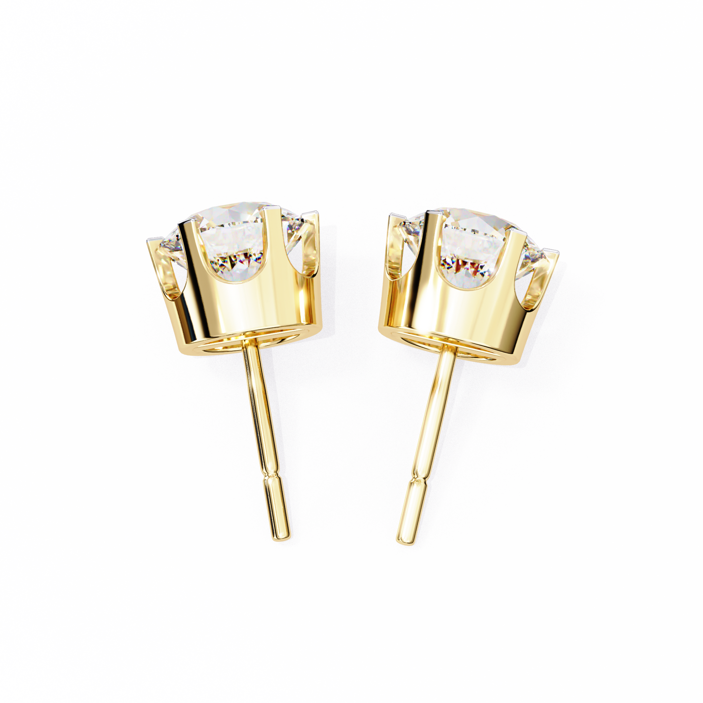 1.26 Ct Round Cut Lab Grown Diamond Six Prong Stud Gold Earring/Yellow Gold CVD Diamond Earring/Anniversary Gift/Solitaire Diamond Stud Earring/1 Ct Diamond Earring/Six Prong Setting/igi Certified/Stud Earring/Ethical Diamond/Silver Earring/Gold Earring/CVD Diamond Earring/E Color Diamond/VS Clarity Diamond/Manmade Diamond/Lab Grown Diamond/Round Cut Diamond