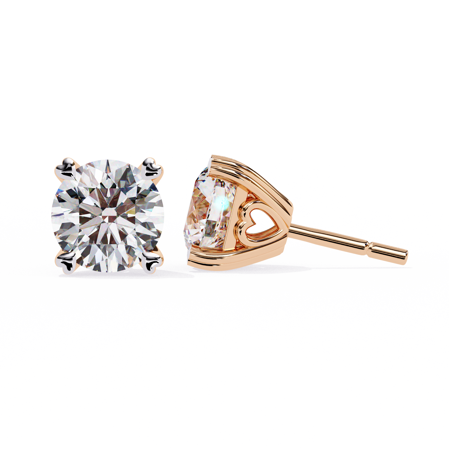 1.03 Ct Round Cut Lab Grown Diamond Gold Solitaire Stud Earring/Yellow Gold CVD Diamond Earring/Anniversary Gift/Solitaire Diamond Stud Earring/1 Ct Diamond Earring/Four Prong Setting/igi Certified/Stud Earring/Ethical Diamond/Silver Earring/Gold Earring/CVD Diamond Earring/E Color Diamond/VS Clarity Diamond/Manmade Diamond/Lab Grown Diamond/Round Cut Diamond