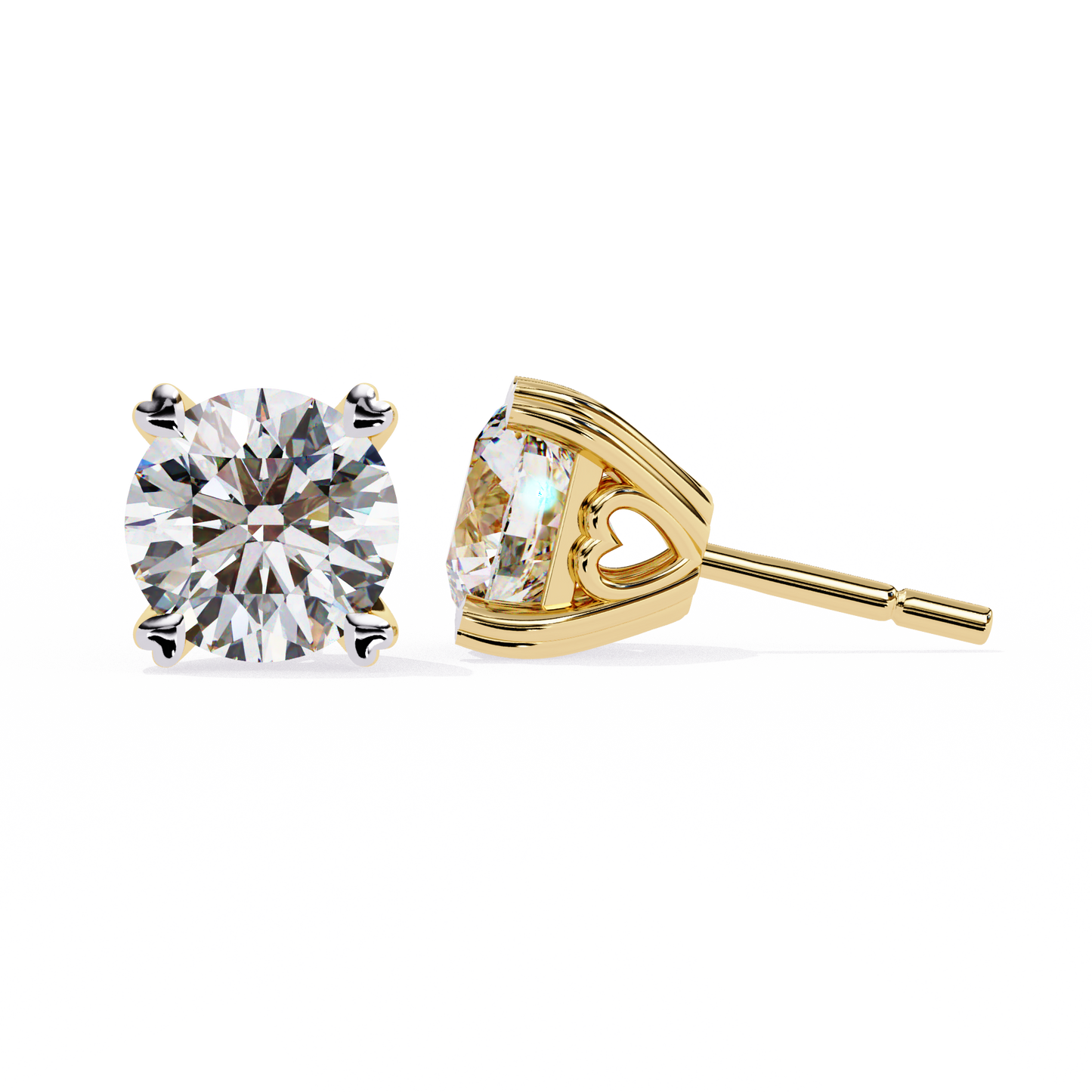 1.03 Ct Round Cut Lab Grown Diamond Gold Solitaire Stud Earring/Yellow Gold CVD Diamond Earring/Anniversary Gift/Solitaire Diamond Stud Earring/1 Ct Diamond Earring/Four Prong Setting/igi Certified/Stud Earring/Ethical Diamond/Silver Earring/Gold Earring/CVD Diamond Earring/E Color Diamond/VS Clarity Diamond/Manmade Diamond/Lab Grown Diamond/Round Cut Diamond