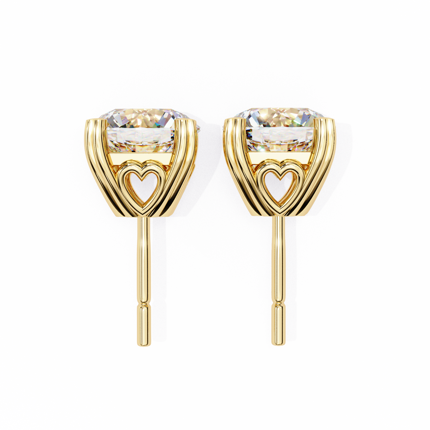 1.03 Ct Round Cut Lab Grown Diamond Gold Solitaire Stud Earring/Yellow Gold CVD Diamond Earring/Anniversary Gift/Solitaire Diamond Stud Earring/1 Ct Diamond Earring/Four Prong Setting/igi Certified/Stud Earring/Ethical Diamond/Silver Earring/Gold Earring/CVD Diamond Earring/E Color Diamond/VS Clarity Diamond/Manmade Diamond/Lab Grown Diamond/Round Cut Diamond