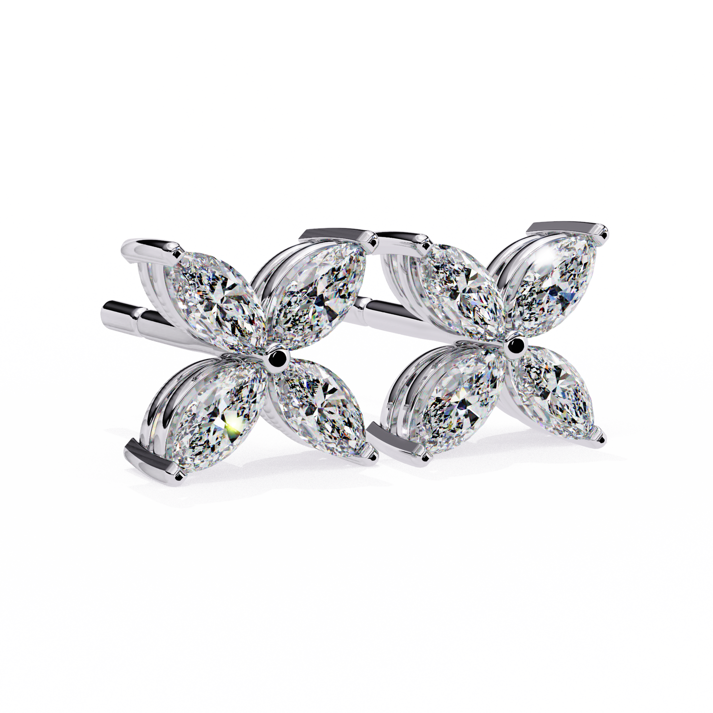 Clover Earrings/Marquise Stone Earrings/Gold CVD Diamond Earring/Anniversary Gift/Solitaire Diamond Stud Earring/1 Ct Diamond Earring/Prong Setting/igi Certified/Stud Earring/Ethical Diamond/Silver Earring/Gold Earring/CVD Diamond Earring/EF Color Diamond/VS Clarity Diamond/Manmade Diamond/Lab Grown Diamond/Marquise Cut Diamond