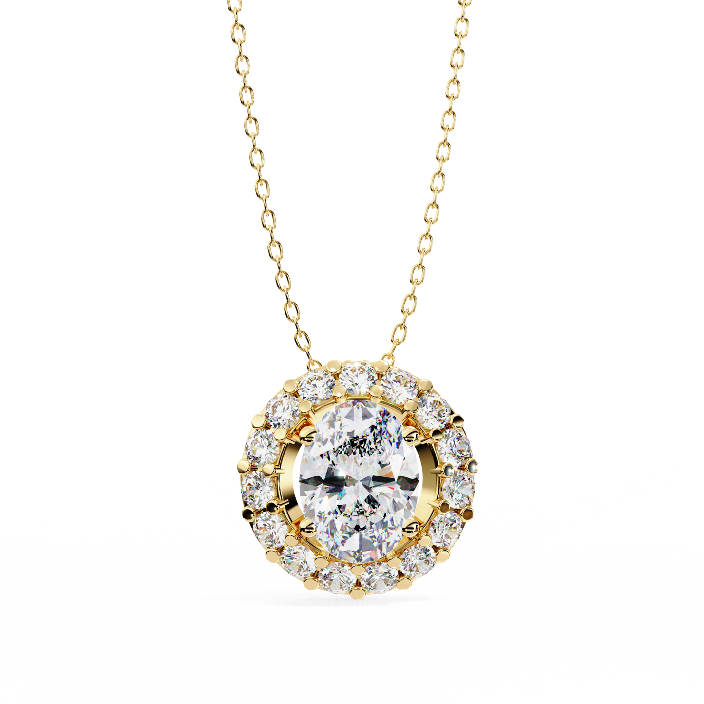 1.02 Ct Oval Cut Lab Grown Diamond Halo Gold Pendant/CVD Diamond Pendant/Gold Diamond Pendant/1 Ct Diamond Pendant/Solitaire Diamond Pendant/Anniversary Gift For Her/igi Certified/Ethical Diamond/Silver Pendant/Gold Pendant/CVD Diamond Pendant/EF Color Diamond/VS Clarity Diamond/Manmade Diamond/Lab Grown Diamond/Pendant Necklace/Oval Cut Diamond/Pendant