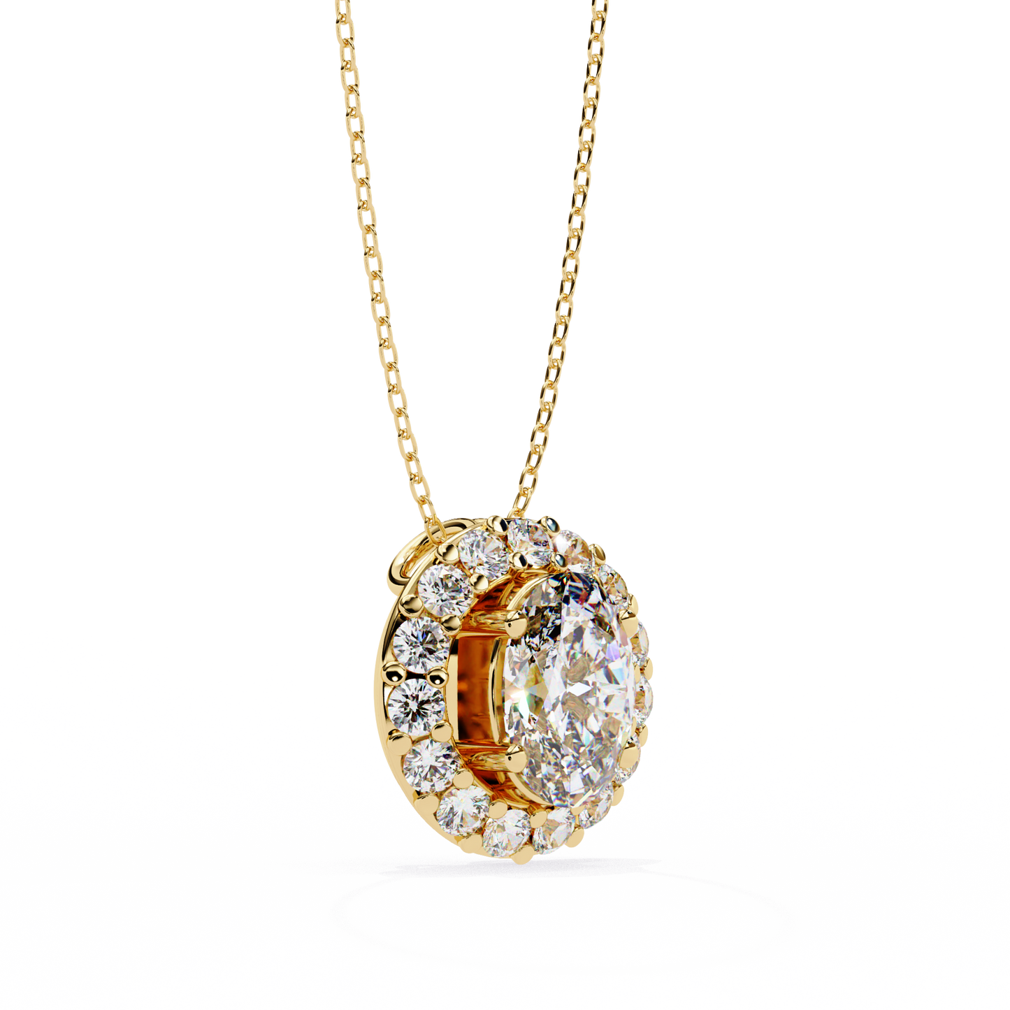 1.02 Ct Oval Cut Lab Grown Diamond Halo Gold Pendant/CVD Diamond Pendant/Gold Diamond Pendant/1 Ct Diamond Pendant/Solitaire Diamond Pendant/Anniversary Gift For Her/igi Certified/Ethical Diamond/Silver Pendant/Gold Pendant/CVD Diamond Pendant/EF Color Diamond/VS Clarity Diamond/Manmade Diamond/Lab Grown Diamond/Pendant Necklace/Oval Cut Diamond/Pendant