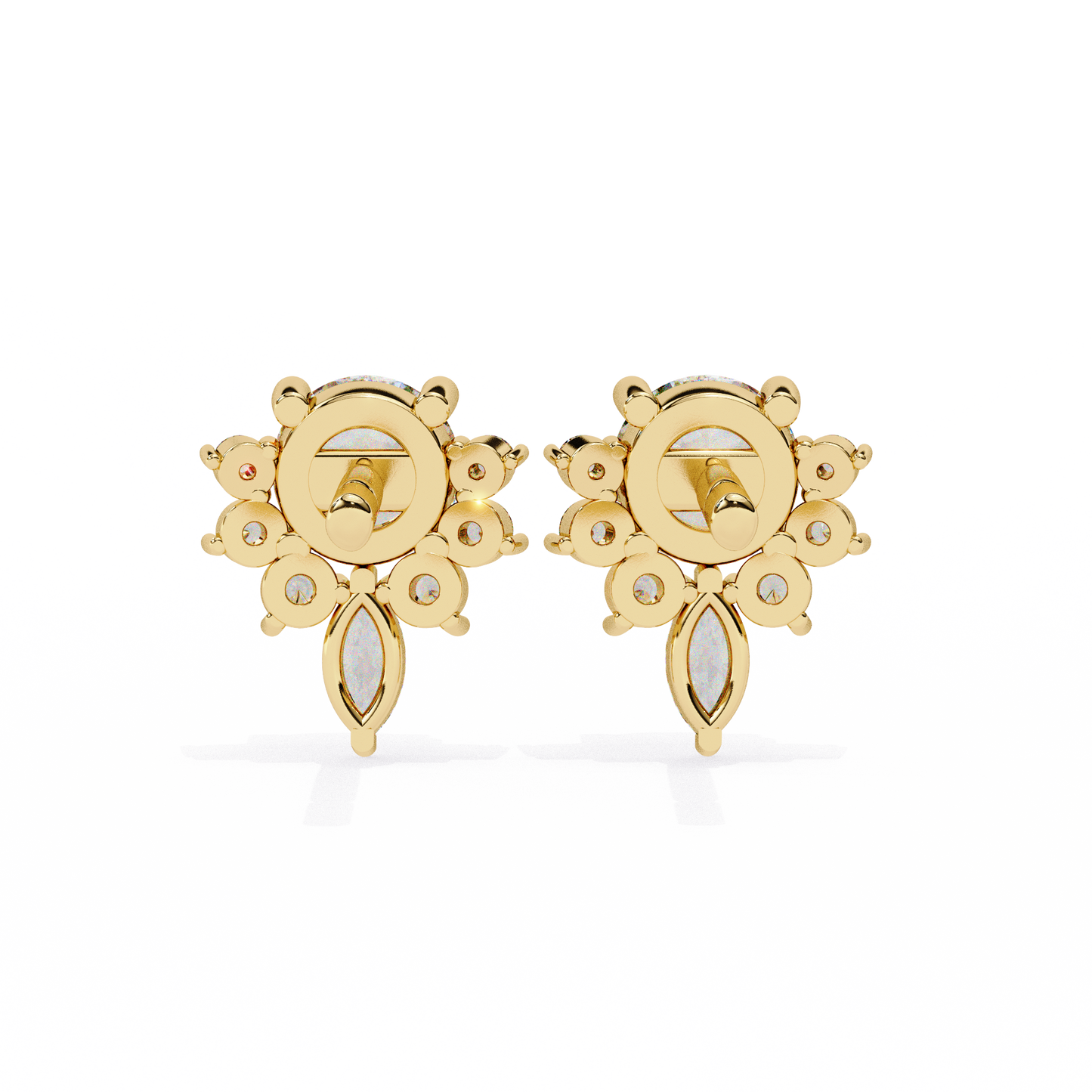 Round And Marquise Cut Lab Grown Diamond Earring/Round Stone Earrings/Gold CVD Diamond Earring/Anniversary Gift/Solitaire Diamond Stud Earring/1 Ct Diamond Earring/Prong Setting/Halo Set/igi Certified/Stud Earring/Ethical Diamond/Silver Earring/Gold Earring/CVD Diamond Earring/E Color Diamond/VS Clarity Diamond/Manmade Diamond/Lab Grown Diamond/Round Cut Diamond/Marquise Cut Diamond
