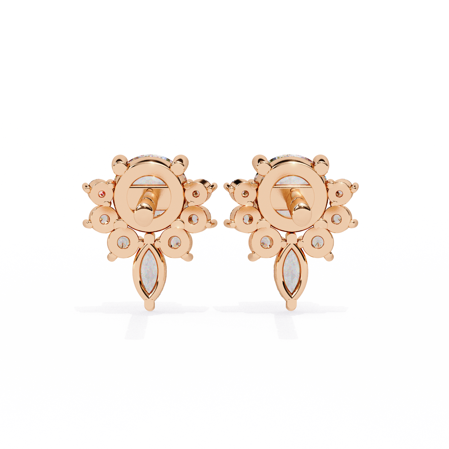 Round And Marquise Cut Lab Grown Diamond Earring/Round Stone Earrings/Gold CVD Diamond Earring/Anniversary Gift/Solitaire Diamond Stud Earring/1 Ct Diamond Earring/Prong Setting/Halo Set/igi Certified/Stud Earring/Ethical Diamond/Silver Earring/Gold Earring/CVD Diamond Earring/E Color Diamond/VS Clarity Diamond/Manmade Diamond/Lab Grown Diamond/Round Cut Diamond/Marquise Cut Diamond