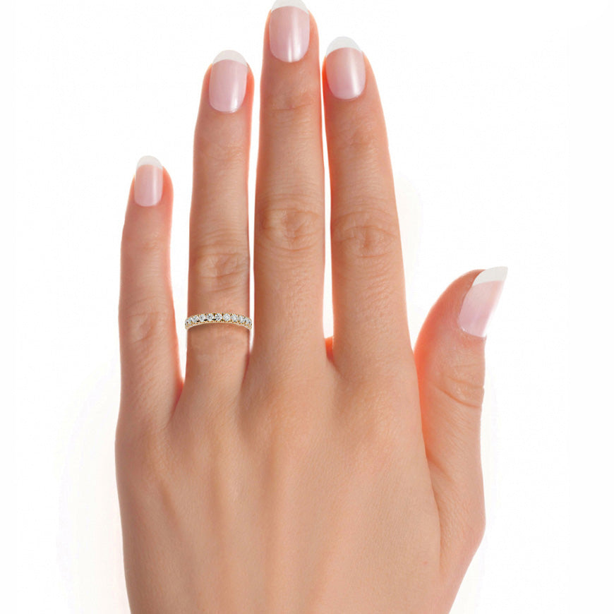 Round Eternity Ring/Wedding Ring/F Color/VS Clarity/1 Ct Diamond Ring/CVD Diamond Ring/Round Cut Diamond/Prong Set/Pave Set/10k Gold/14k Gold/18k Gold/Yellow Gold/White Gold/Rose Gold/Anniversary Gift