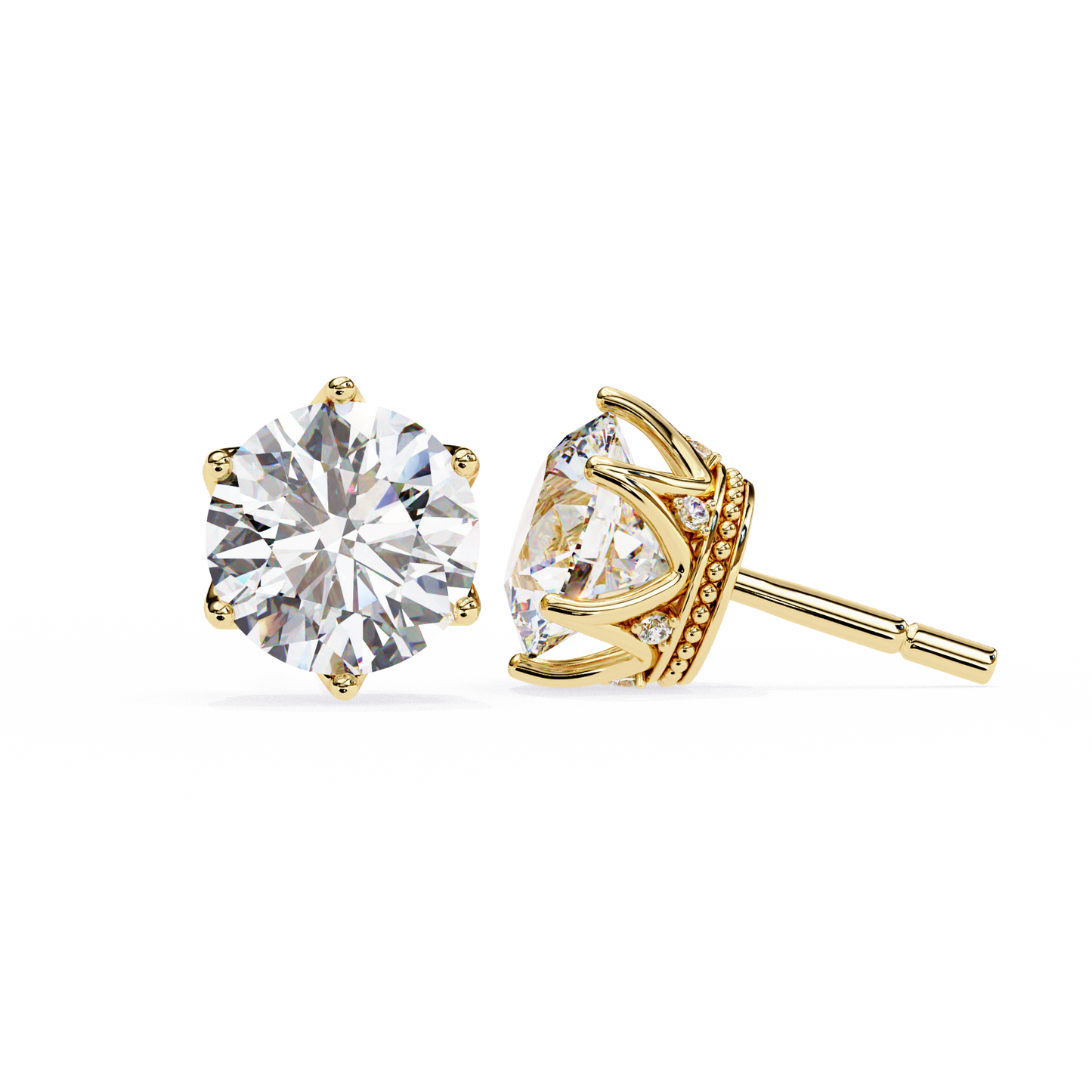 1.29 Ct For Each Round Cut Lab Grown Diamond Gold Earring/Round Stone Earrings/Gold CVD Diamond Earring/Anniversary Gift/Solitaire Diamond Stud Earring/1 Ct Diamond Earring/Prong Setting/igi Certified/Stud Earring/Ethical Diamond/Silver Earring/Gold Earring/CVD Diamond Earring/E Color Diamond/VS Clarity Diamond/Manmade Diamond/Lab Grown Diamond/Round Cut Diamond