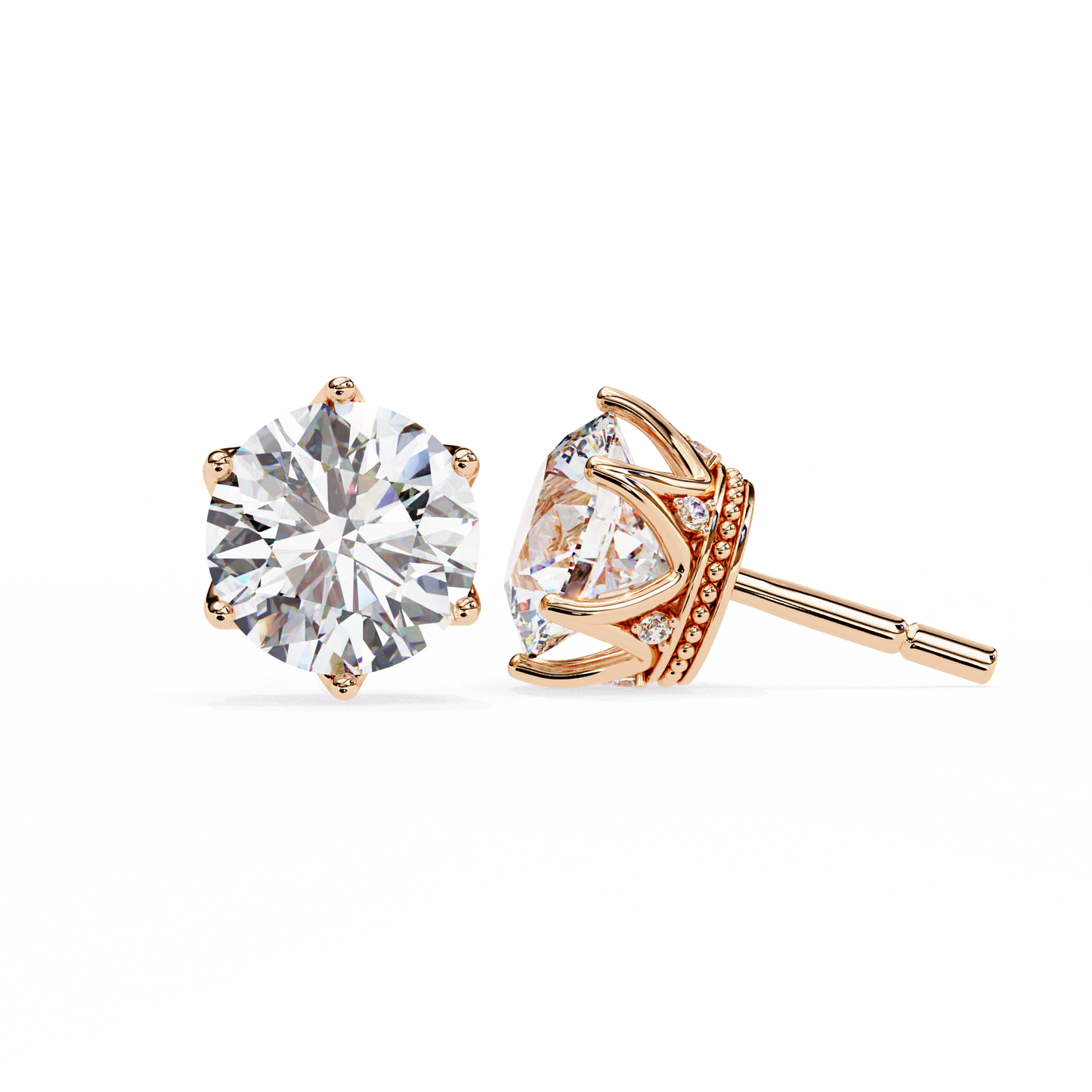 1.29 Ct For Each Round Cut Lab Grown Diamond Gold Earring/Round Stone Earrings/Gold CVD Diamond Earring/Anniversary Gift/Solitaire Diamond Stud Earring/1 Ct Diamond Earring/Prong Setting/igi Certified/Stud Earring/Ethical Diamond/Silver Earring/Gold Earring/CVD Diamond Earring/E Color Diamond/VS Clarity Diamond/Manmade Diamond/Lab Grown Diamond/Round Cut Diamond