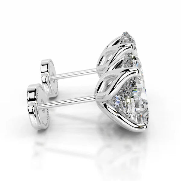 1.8 Ct Oval Cut Moissanite Silver Stud Earring