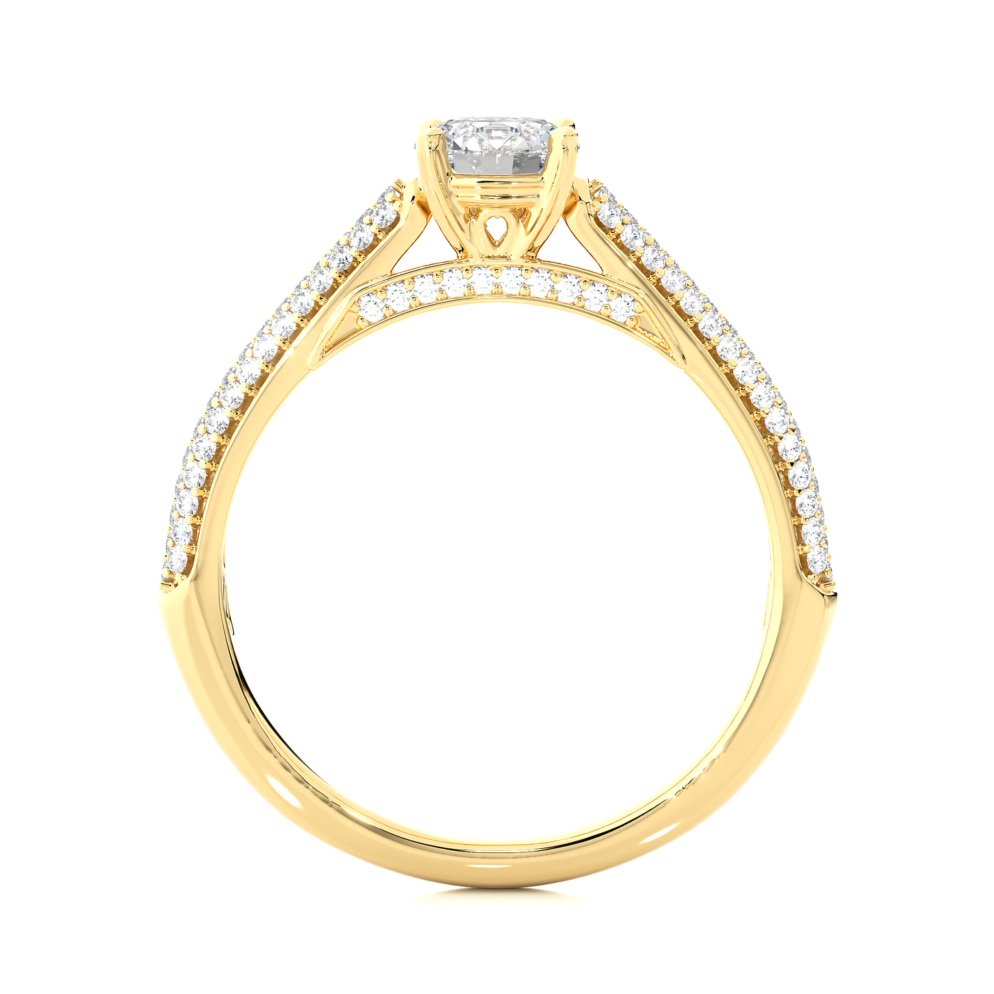 1.02 Ct Round Cut Lab Grown Diamond Engagement Ring in Micro Pave Setting/Wedding Ring/F Color/VS Clarity/1 Ct Diamond Ring/CVD Diamond Ring/Round Cut Diamond/Round Diamond Side Stone/Prong Set/Pave Set/10k Gold/14k Gold/18k Gold/Yellow Gold/White Gold/Rose Gold/Anniversary Gift