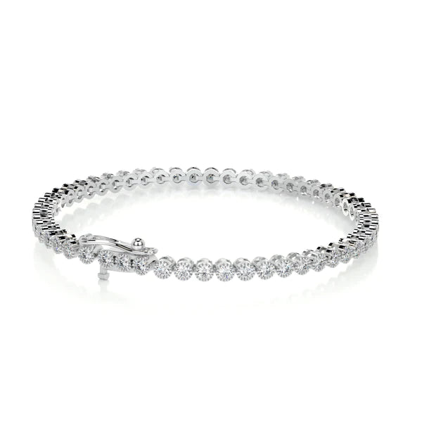 1.5 CTW Round Cut Moissanite Silver Tennis Bracelet