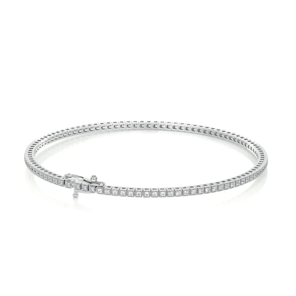 2.0 CTW Round Cut Moissanite Silver Tennis Bracelet