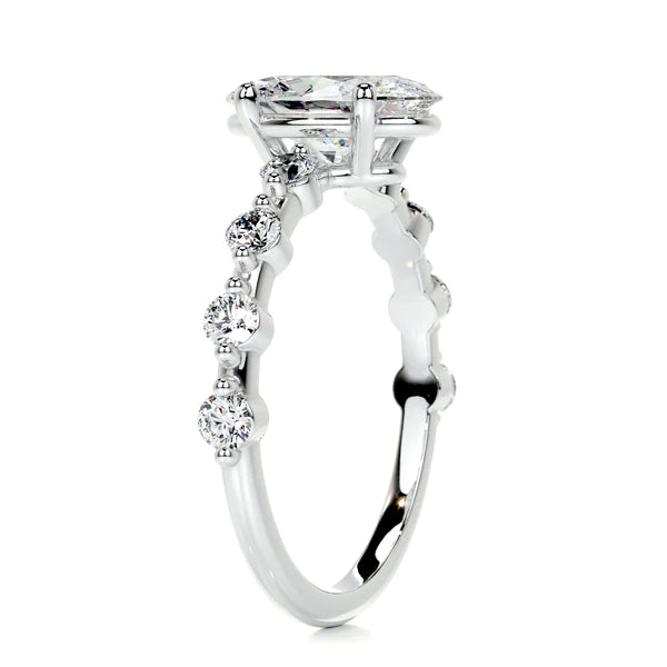 1.2 Ct Oval Cut Moissanite Silver Engagement Ring