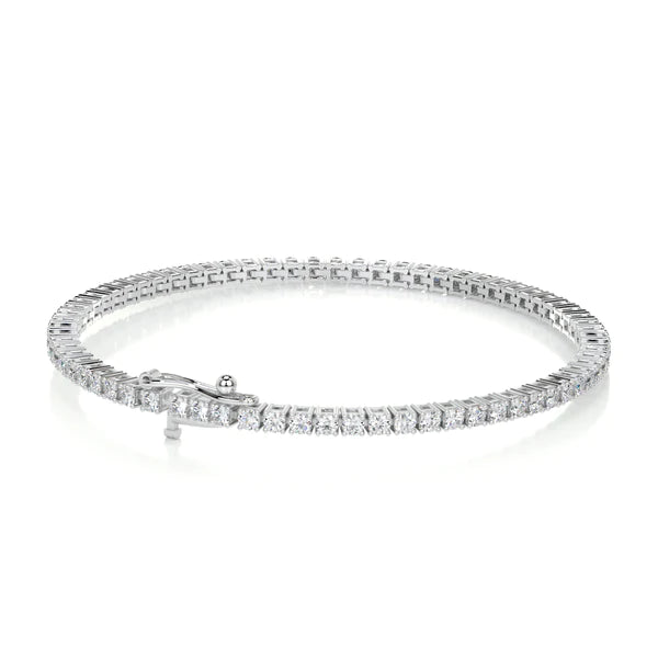 2.8 CTW Round Cut Moissanite Silver Tennis Bracelet