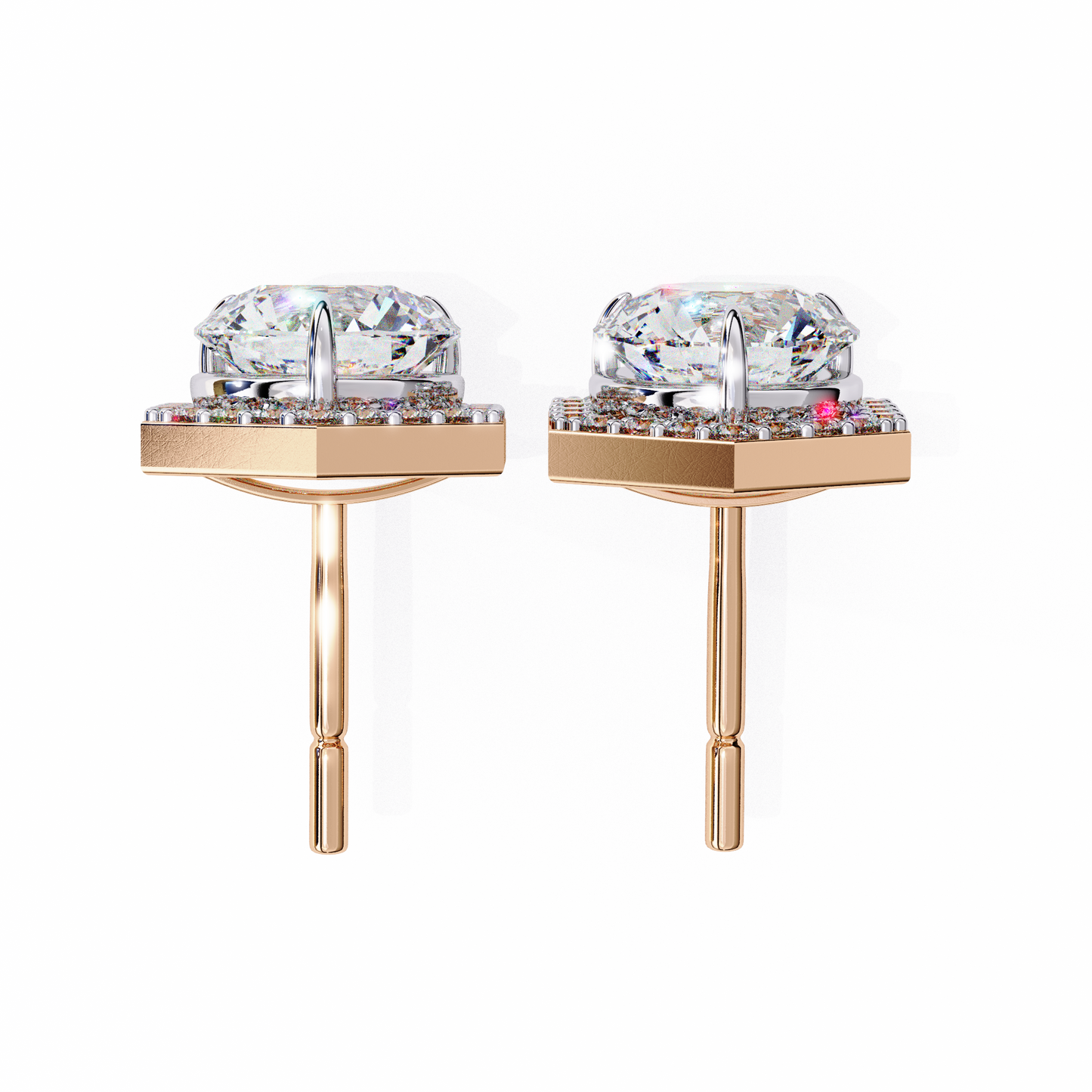 1.25 Ct Round Cut Lab Grown Diamond Rose Gold Earring/Round Stone Earrings/Gold CVD Diamond Earring/Anniversary Gift/Solitaire Diamond Stud Earring/1 Ct Diamond Earring/Prong Setting/Halo Set/igi Certified/Stud Earring/Ethical Diamond/Silver Earring/Gold Earring/CVD Diamond Earring/E Color Diamond/VS Clarity Diamond/Manmade Diamond/Lab Grown Diamond/Round Cut Diamond