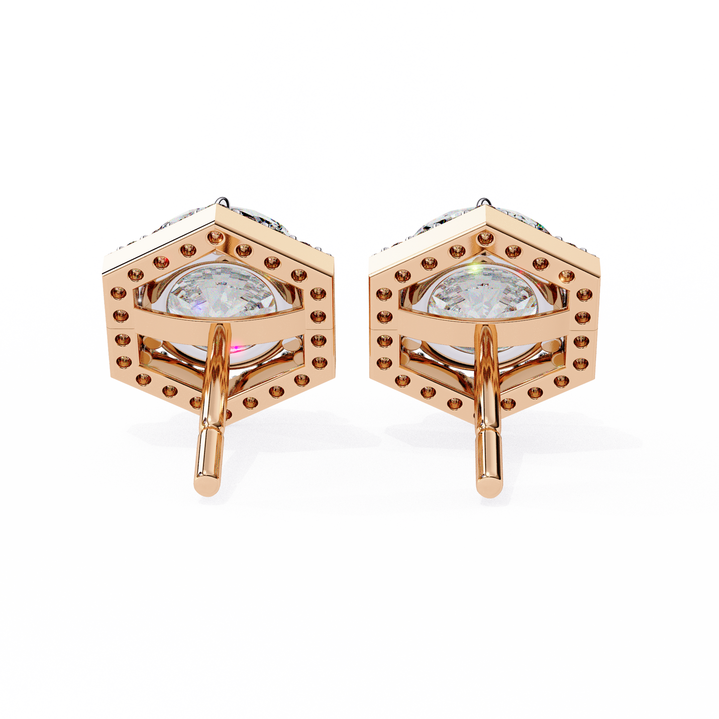 1.25 Ct Round Cut Lab Grown Diamond Rose Gold Earring/Round Stone Earrings/Gold CVD Diamond Earring/Anniversary Gift/Solitaire Diamond Stud Earring/1 Ct Diamond Earring/Prong Setting/Halo Set/igi Certified/Stud Earring/Ethical Diamond/Silver Earring/Gold Earring/CVD Diamond Earring/E Color Diamond/VS Clarity Diamond/Manmade Diamond/Lab Grown Diamond/Round Cut Diamond