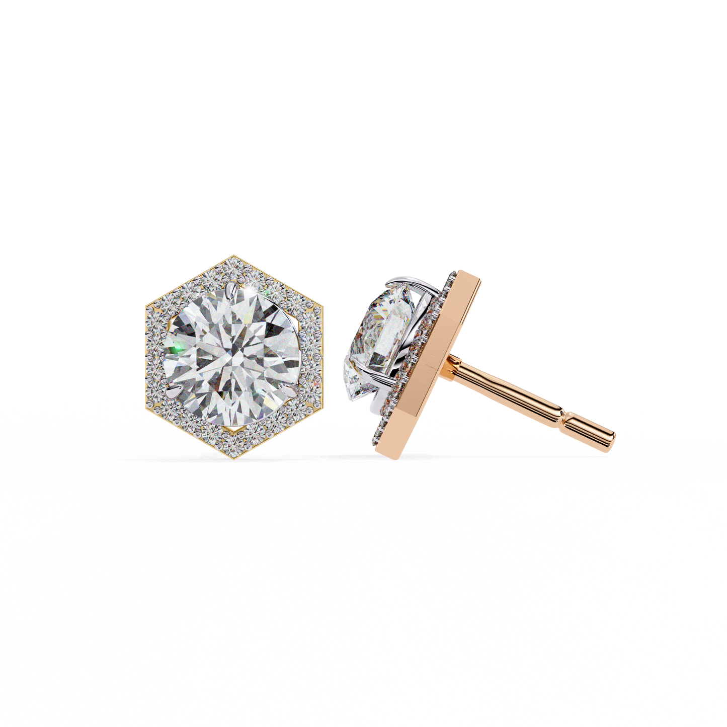 1.25 Ct Round Cut Lab Grown Diamond Rose Gold Earring/Round Stone Earrings/Gold CVD Diamond Earring/Anniversary Gift/Solitaire Diamond Stud Earring/1 Ct Diamond Earring/Prong Setting/Halo Set/igi Certified/Stud Earring/Ethical Diamond/Silver Earring/Gold Earring/CVD Diamond Earring/E Color Diamond/VS Clarity Diamond/Manmade Diamond/Lab Grown Diamond/Round Cut Diamond