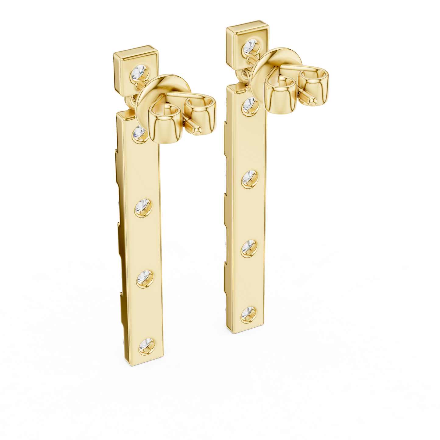Round Lab Grown Diamond Linear Drop Earrings