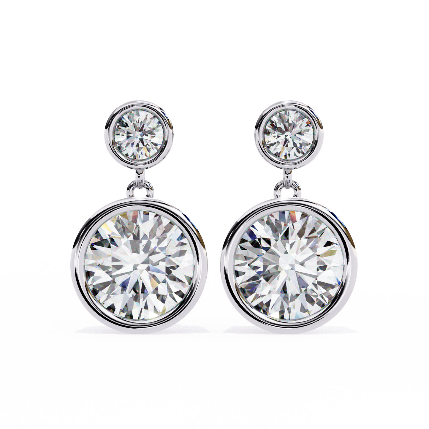 2 Round Stone Earrings/Gold CVD Diamond Earring/Anniversary Gift/Solitaire Diamond Stud Earring/1 Ct Diamond Earring/Prong Setting/igi Certified/Stud Earring/Ethical Diamond/Silver Earring/Gold Earring/CVD Diamond Earring/E Color Diamond/VS Clarity Diamond/Manmade Diamond/Lab Grown Diamond/Round Cut Diamond/Round Side Stone Diamond