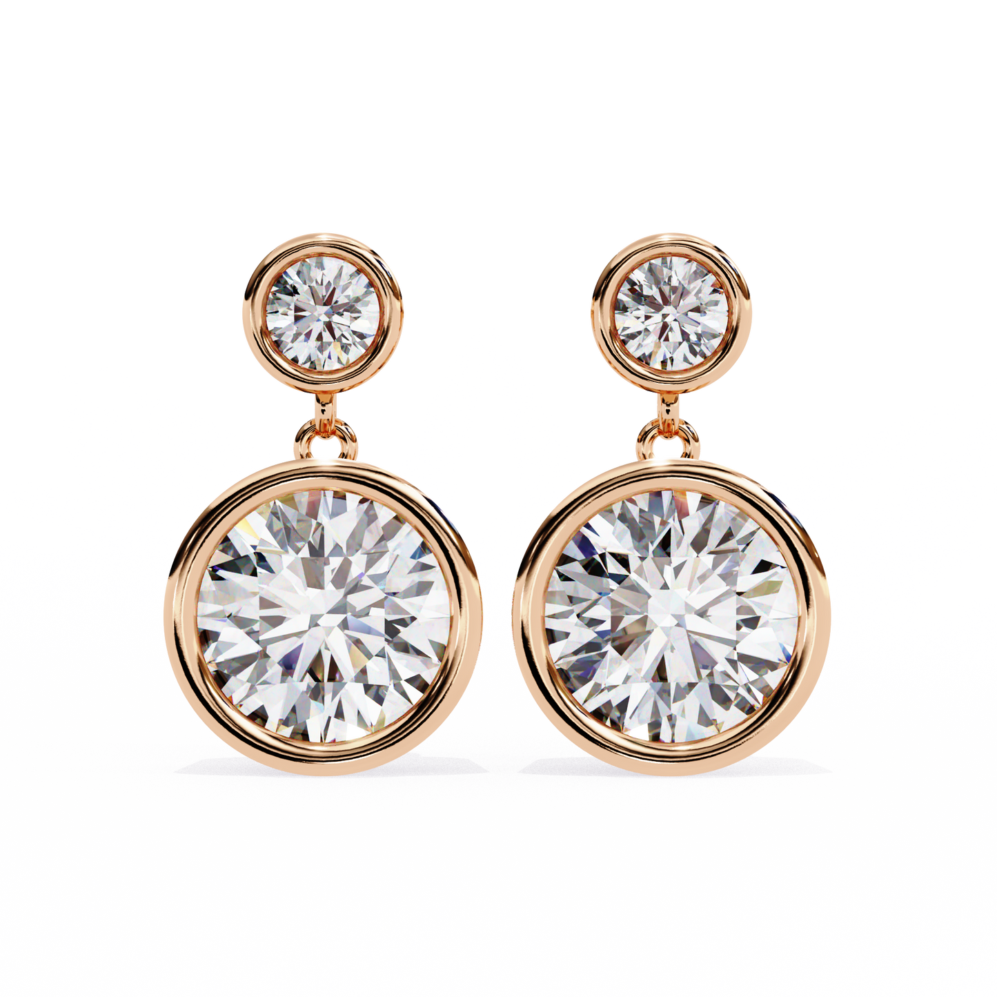 2 Round Stone Earrings/Gold CVD Diamond Earring/Anniversary Gift/Solitaire Diamond Stud Earring/1 Ct Diamond Earring/Prong Setting/igi Certified/Stud Earring/Ethical Diamond/Silver Earring/Gold Earring/CVD Diamond Earring/E Color Diamond/VS Clarity Diamond/Manmade Diamond/Lab Grown Diamond/Round Cut Diamond/Round Side Stone Diamond