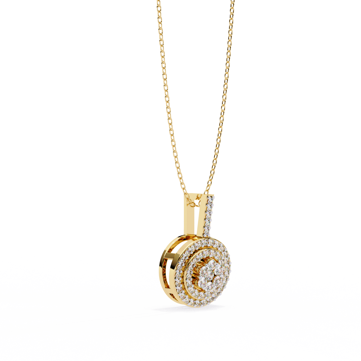 Round Cut Lab Grown Diamond Triple Halo Pendant/CVD Diamond Pendant/Gold Diamond Pendant/1 Ct Diamond Pendant/Solitaire Diamond Pendant/Anniversary Gift For Her/igi Certified/Ethical Diamond/Silver Pendant/Gold Pendant/CVD Diamond Pendant/EF Color Diamond/VS Clarity Diamond/Manmade Diamond/Lab Grown Diamond/Pendant Necklace/Round Cut Diamond/Pendant