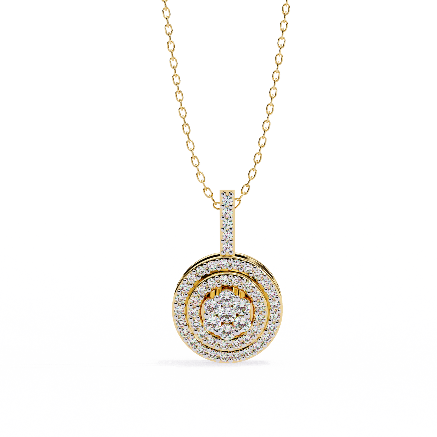 Round Cut Lab Grown Diamond Triple Halo Pendant/CVD Diamond Pendant/Gold Diamond Pendant/1 Ct Diamond Pendant/Solitaire Diamond Pendant/Anniversary Gift For Her/igi Certified/Ethical Diamond/Silver Pendant/Gold Pendant/CVD Diamond Pendant/EF Color Diamond/VS Clarity Diamond/Manmade Diamond/Lab Grown Diamond/Pendant Necklace/Round Cut Diamond/Pendant