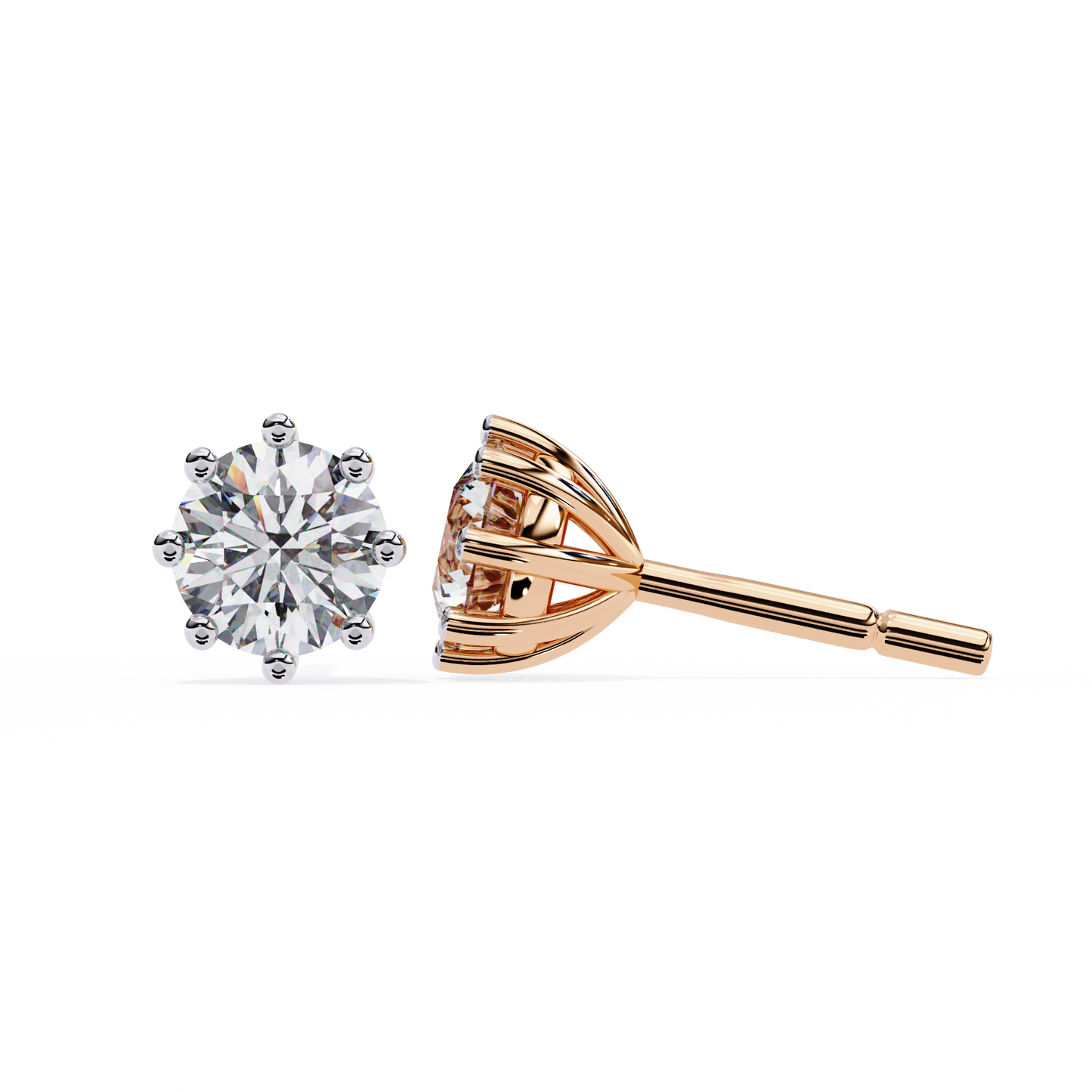 1 ct Octave Studs/Gold CVD Diamond Earring/Anniversary Gift/Solitaire Diamond Stud Earring/1 Ct Diamond Earring/Prong Setting/igi Certified/Stud Earring/Ethical Diamond/Silver Earring/Gold Earring/CVD Diamond Earring/E Color Diamond/VS Clarity Diamond/Manmade Diamond/Lab Grown Diamond/Round Cut Diamond