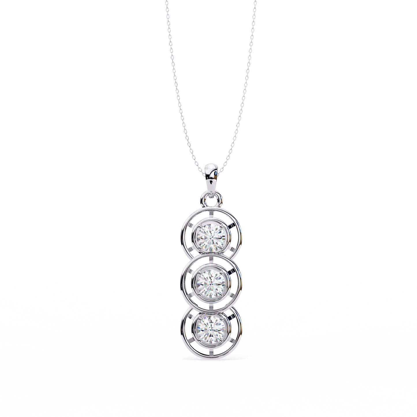 Three Stone Necklace/Gold Diamond Pendant/1 Ct Diamond Pendant/Solitaire Diamond Pendant/Anniversary Gift For Her/igi Certified/Ethical Diamond/Silver Pendant/Gold Pendant/EF Color Diamond/VS Clarity Diamond/Manmade Diamond/Lab Grown Diamond/Pendant Necklace/Round Cut Diamond/Pendant