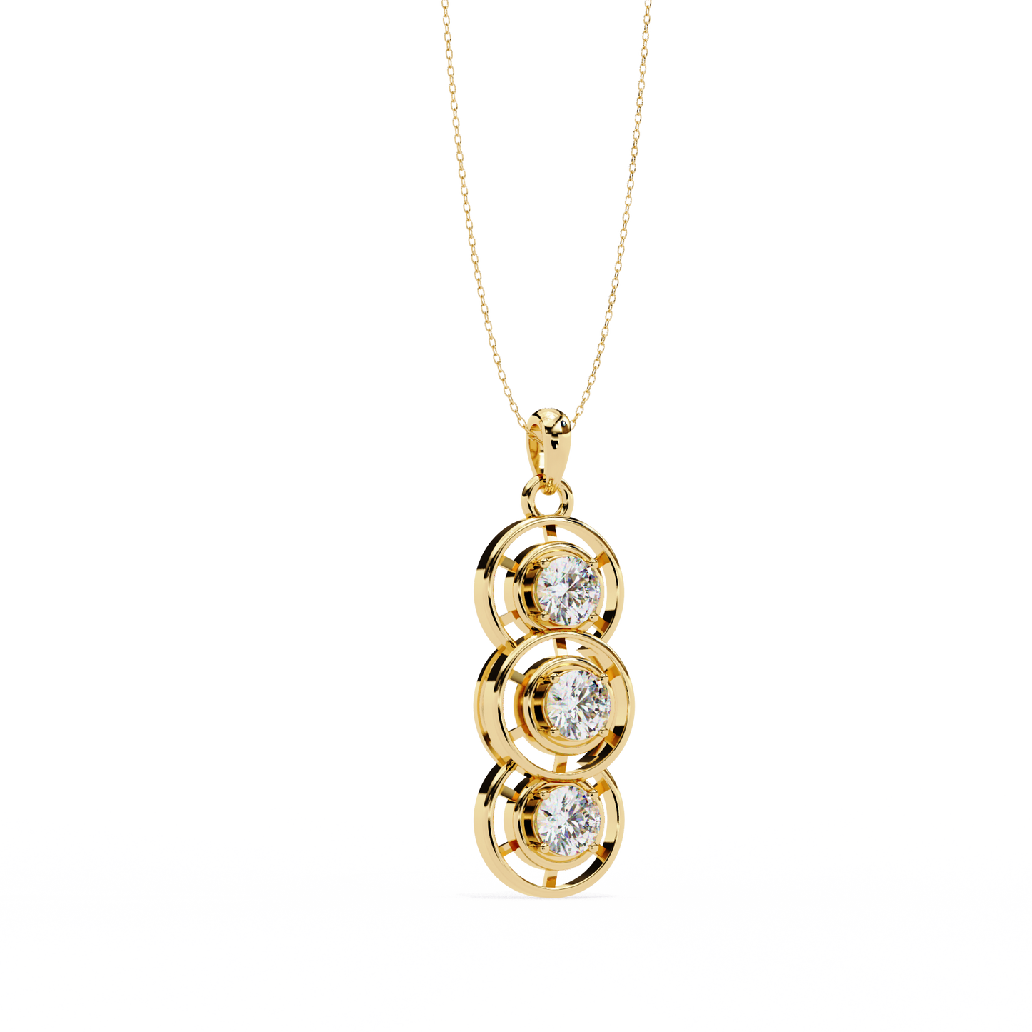 Three Stone Necklace/Gold Diamond Pendant/1 Ct Diamond Pendant/Solitaire Diamond Pendant/Anniversary Gift For Her/igi Certified/Ethical Diamond/Silver Pendant/Gold Pendant/EF Color Diamond/VS Clarity Diamond/Manmade Diamond/Lab Grown Diamond/Pendant Necklace/Round Cut Diamond/Pendant