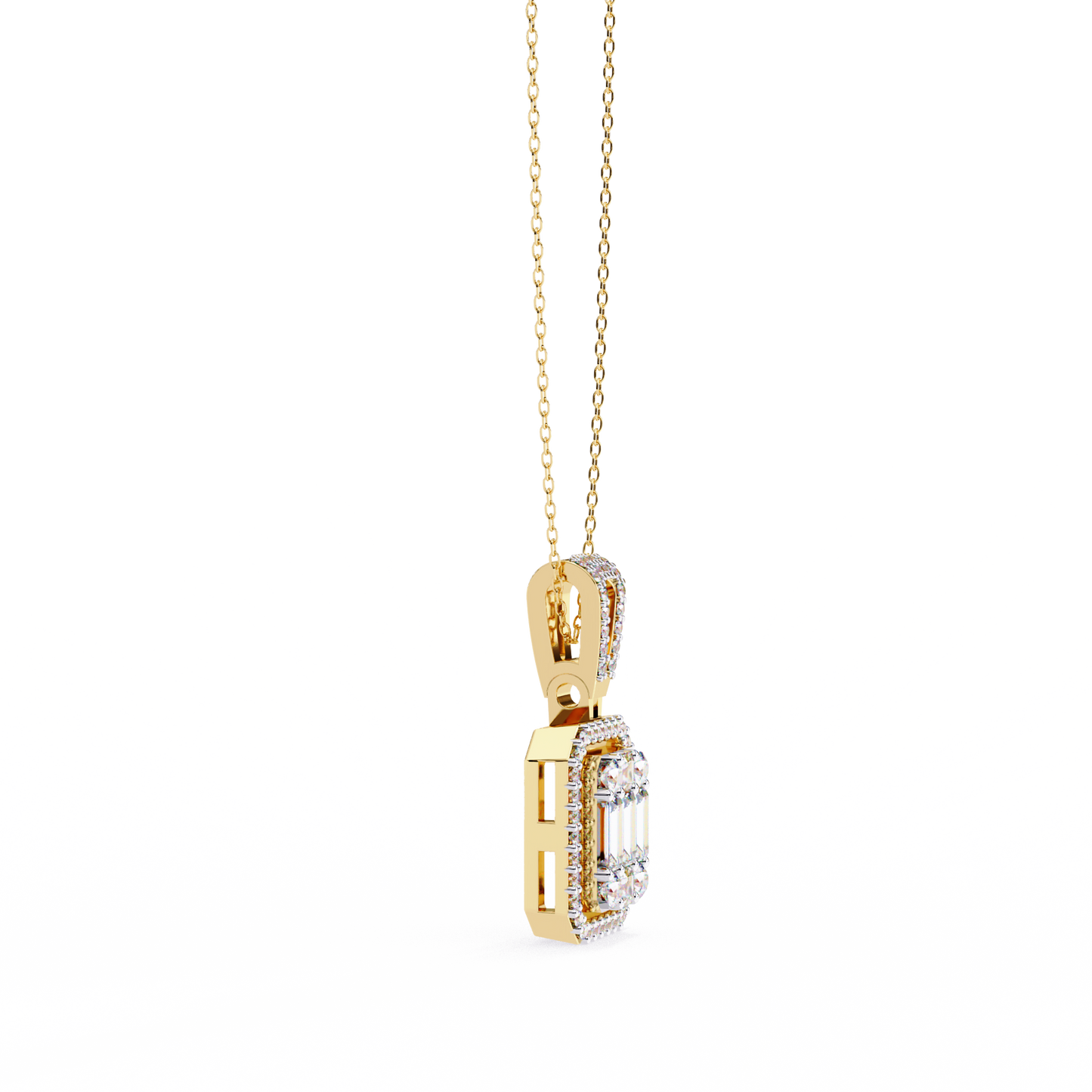 Gold Lab Grown Diamond Halo Pendant/CVD Diamond Pendant/Gold Diamond Pendant/1 Ct Diamond Pendant/Solitaire Diamond Pendant/Anniversary Gift For Her/igi Certified/Ethical Diamond/Silver Pendant/Gold Pendant/CVD Diamond Pendant/EF Color Diamond/VS Clarity Diamond/Manmade Diamond/Lab Grown Diamond/Pendant Necklace/Round Cut Diamond/Pendant/Baguette Cut Diamond