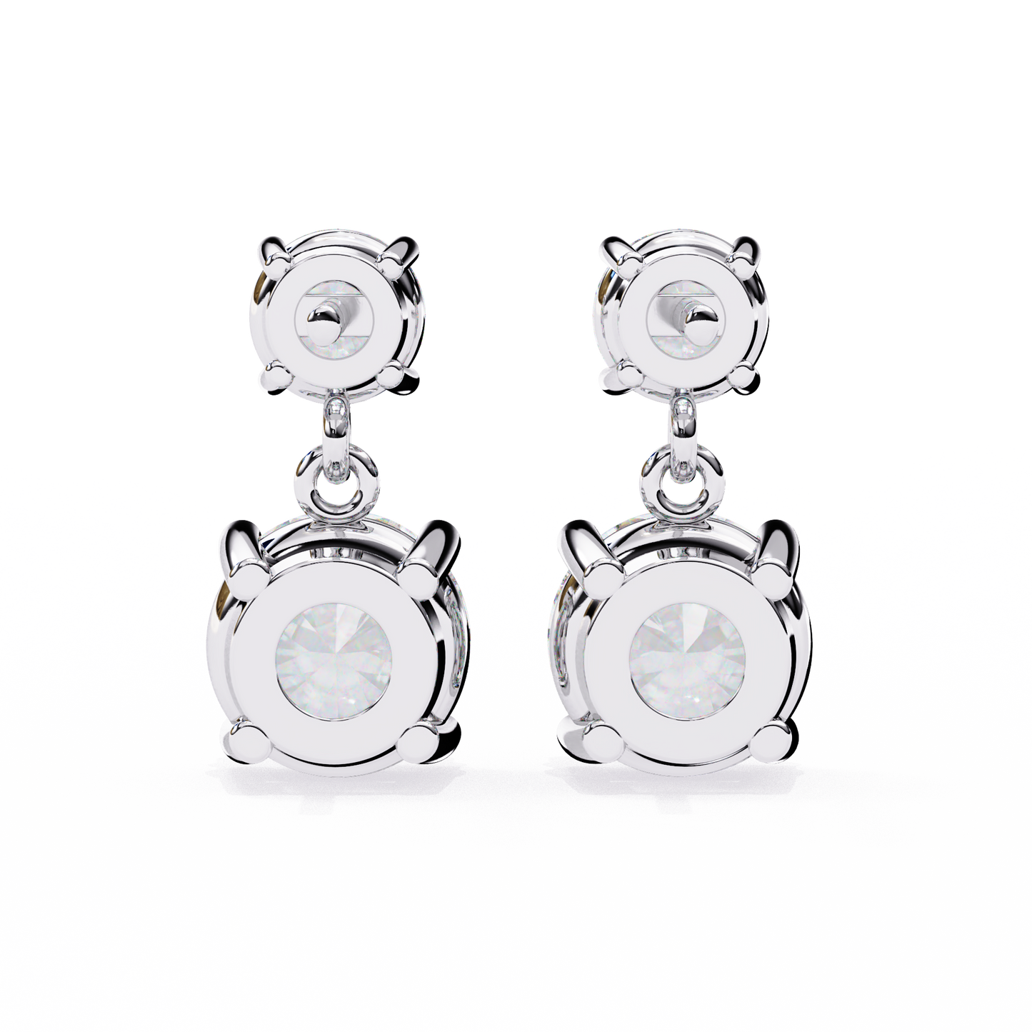 1 Ct Round Drop Danglers/Gold CVD Diamond Earring/Anniversary Gift/Solitaire Diamond Stud Earring/1 Ct Diamond Earring/Prong Setting/igi Certified/Stud Earring/Ethical Diamond/Silver Earring/Gold Earring/CVD Diamond Earring/E Color Diamond/VS Clarity Diamond/Manmade Diamond/Lab Grown Diamond/Round Cut Diamond/Round Side Stone Diamond
