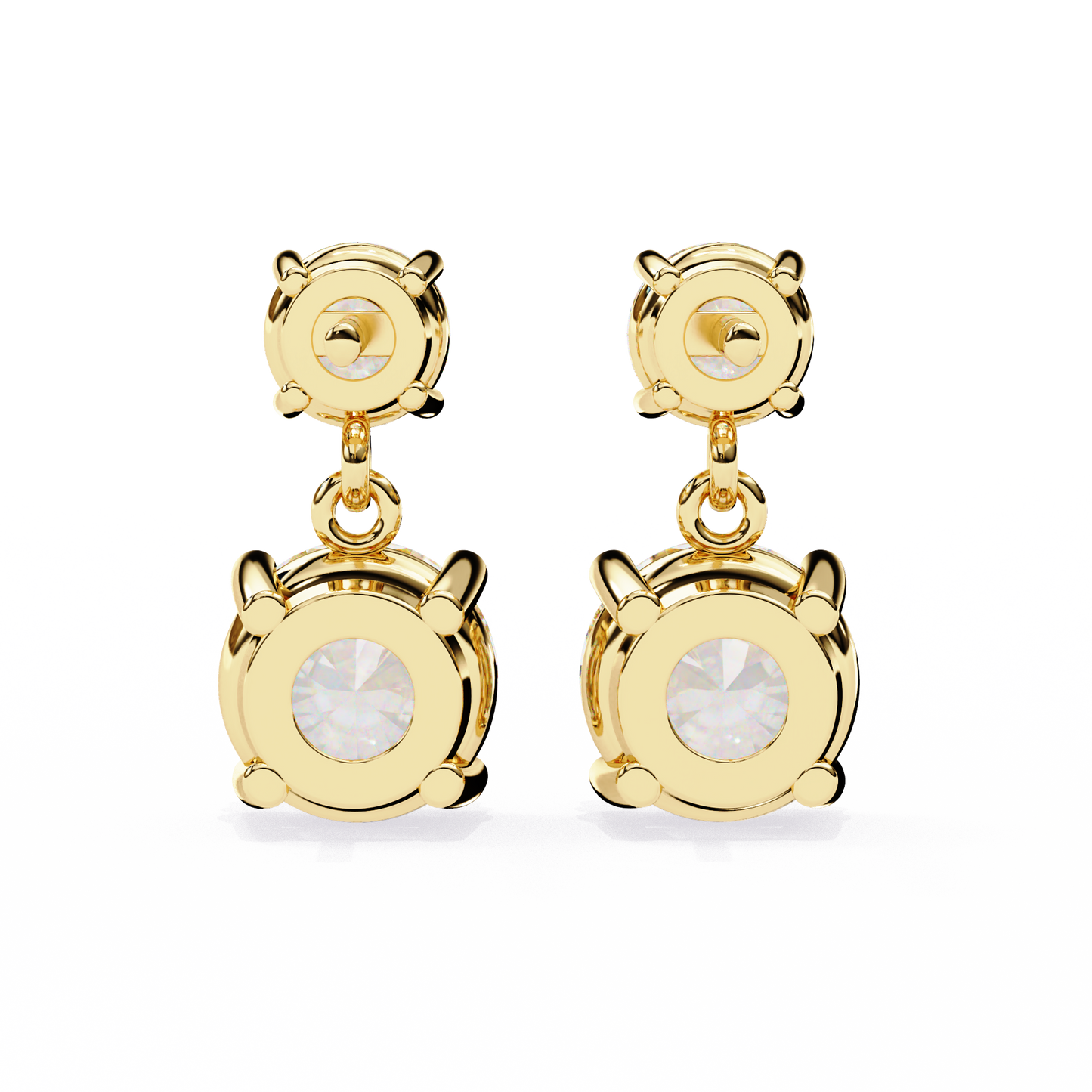 1 Ct Round Drop Danglers/Gold CVD Diamond Earring/Anniversary Gift/Solitaire Diamond Stud Earring/1 Ct Diamond Earring/Prong Setting/igi Certified/Stud Earring/Ethical Diamond/Silver Earring/Gold Earring/CVD Diamond Earring/E Color Diamond/VS Clarity Diamond/Manmade Diamond/Lab Grown Diamond/Round Cut Diamond/Round Side Stone Diamond