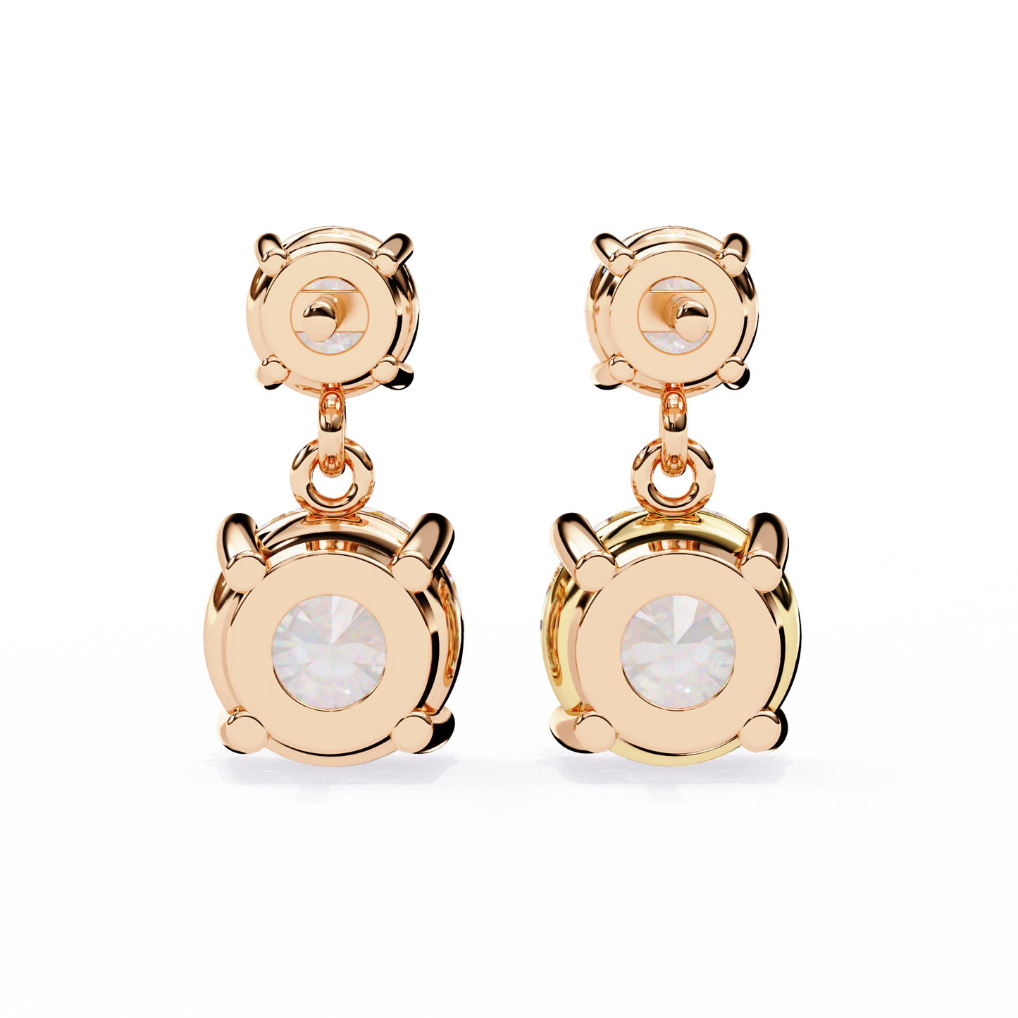 1 Ct Round Drop Danglers/Gold CVD Diamond Earring/Anniversary Gift/Solitaire Diamond Stud Earring/1 Ct Diamond Earring/Prong Setting/igi Certified/Stud Earring/Ethical Diamond/Silver Earring/Gold Earring/CVD Diamond Earring/E Color Diamond/VS Clarity Diamond/Manmade Diamond/Lab Grown Diamond/Round Cut Diamond/Round Side Stone Diamond