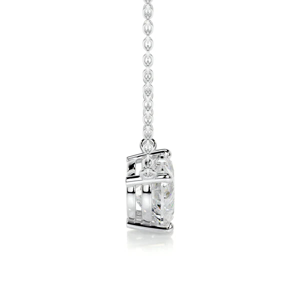 2.0 Ct Heart Cut Moissanite Silver Solitaire Pendant
