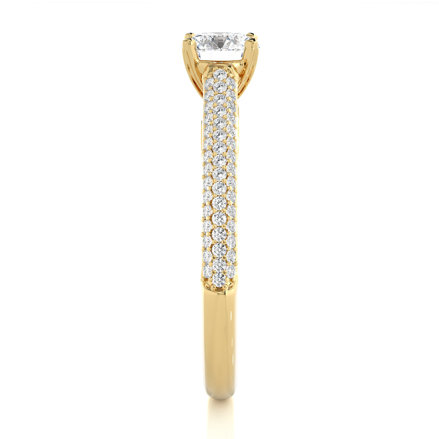 1.02 Ct Round Cut Lab Grown Diamond Engagement Ring in Micro Pave Setting/Wedding Ring/F Color/VS Clarity/1 Ct Diamond Ring/CVD Diamond Ring/Round Cut Diamond/Round Diamond Side Stone/Prong Set/Pave Set/10k Gold/14k Gold/18k Gold/Yellow Gold/White Gold/Rose Gold/Anniversary Gift