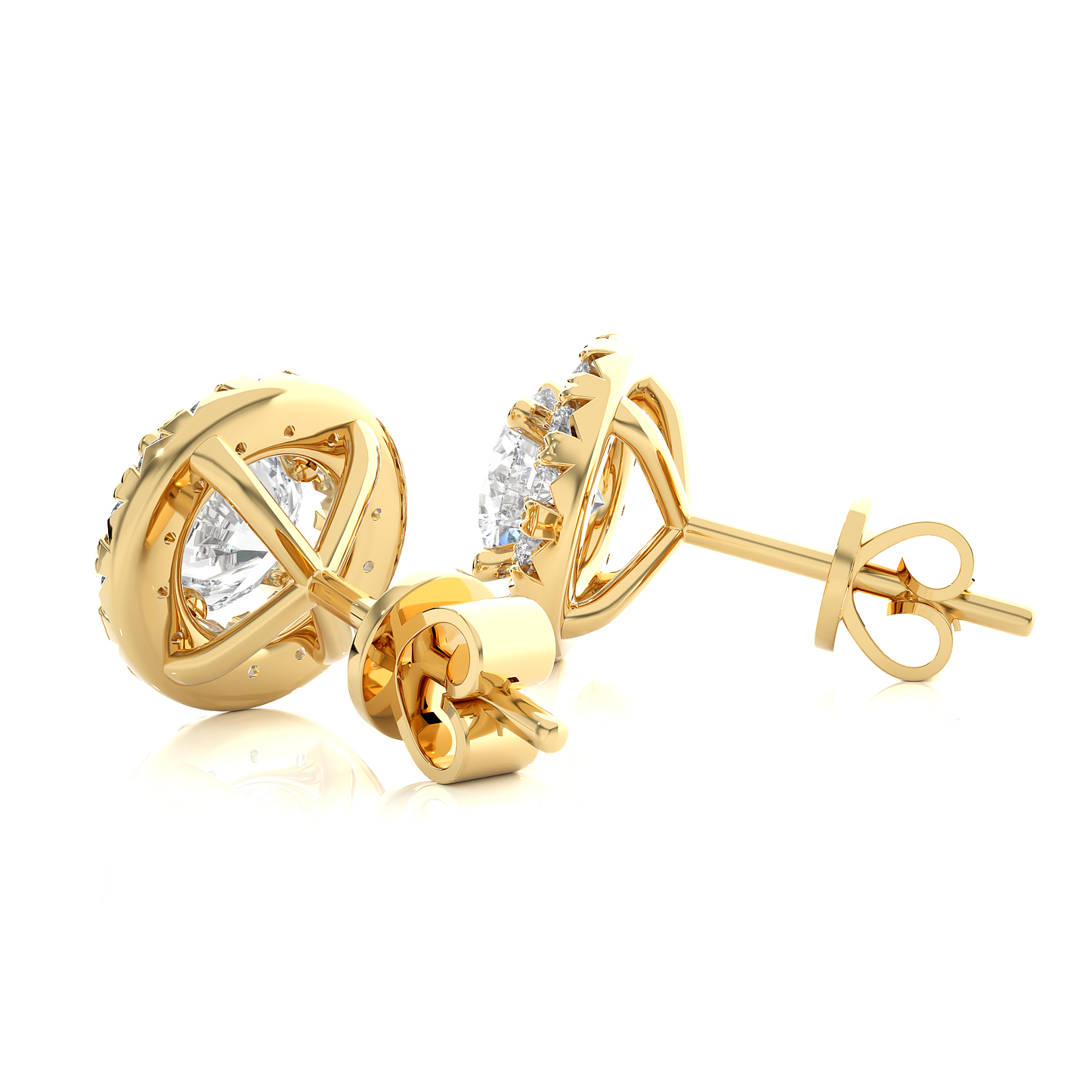 1.15 TCW For Each Round Cut EF-VS Lab Grown Diamond Halo Earring/Round Stone Earrings/Gold CVD Diamond Earring/Anniversary Gift/Solitaire Diamond Stud Earring/1 Ct Diamond Earring/Prong Setting/igi Certified/Stud Earring/Ethical Diamond/Silver Earring/Gold Earring/CVD Diamond Earring/EF Color Diamond/VS Clarity Diamond/Manmade Diamond/Lab Grown Diamond/Round Cut Diamond/Round Side Sone Diamond