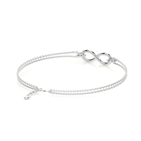 0.3 CTW Round Cut Moissanite Silver Infinity Shape Bracelet