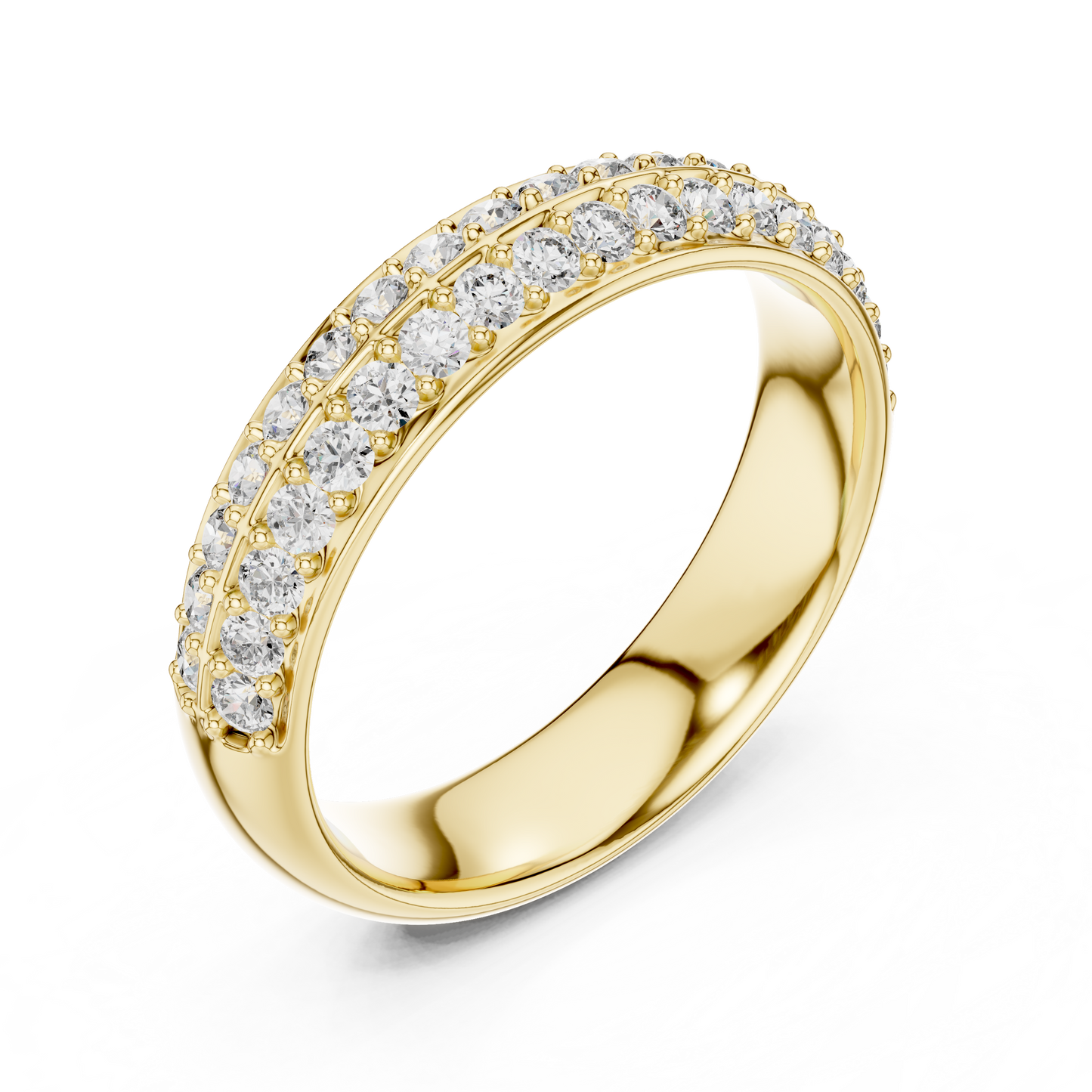 Double Row Lab Grown Diamond Wedding Ring