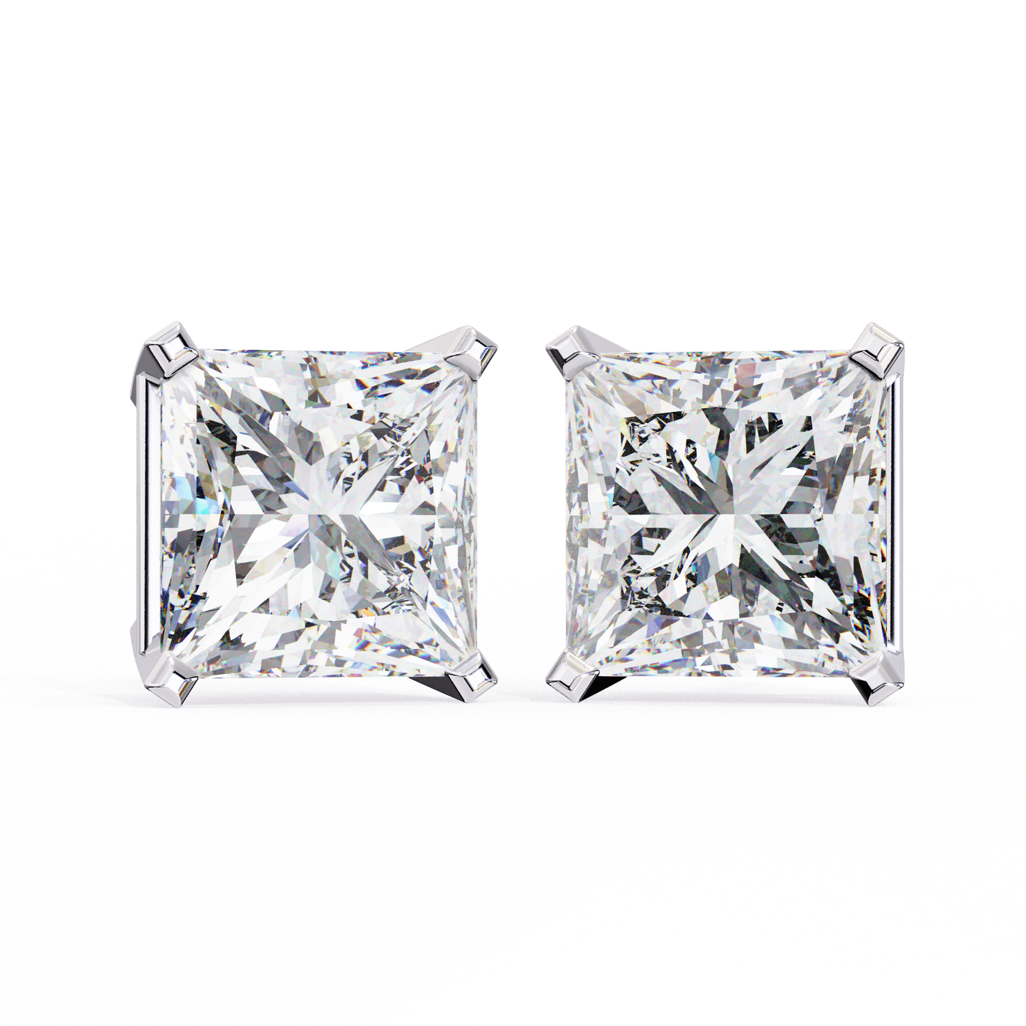 1.52 Ct Princess Cut Lab Grown Diamond Yellow Gold Stud Earring/Gold CVD Diamond Earring/Anniversary Gift/Solitaire Diamond Stud Earring/1 Ct Diamond Earring/Prong Setting/igi Certified/Stud Earring/Ethical Diamond/Silver Earring/Gold Earring/CVD Diamond Earring/F Color Diamond/VS Clarity Diamond/Manmade Diamond/Lab Grown Diamond/Princess Cut Diamond