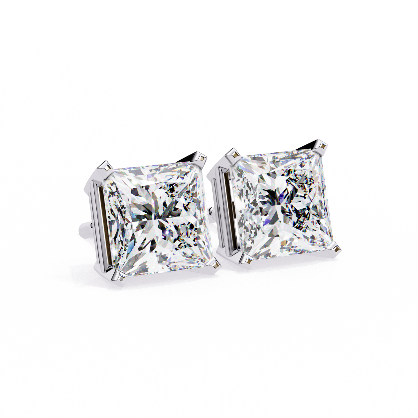 1.52 Ct Princess Cut Lab Grown Diamond Yellow Gold Stud Earring/Gold CVD Diamond Earring/Anniversary Gift/Solitaire Diamond Stud Earring/1 Ct Diamond Earring/Prong Setting/igi Certified/Stud Earring/Ethical Diamond/Silver Earring/Gold Earring/CVD Diamond Earring/F Color Diamond/VS Clarity Diamond/Manmade Diamond/Lab Grown Diamond/Princess Cut Diamond