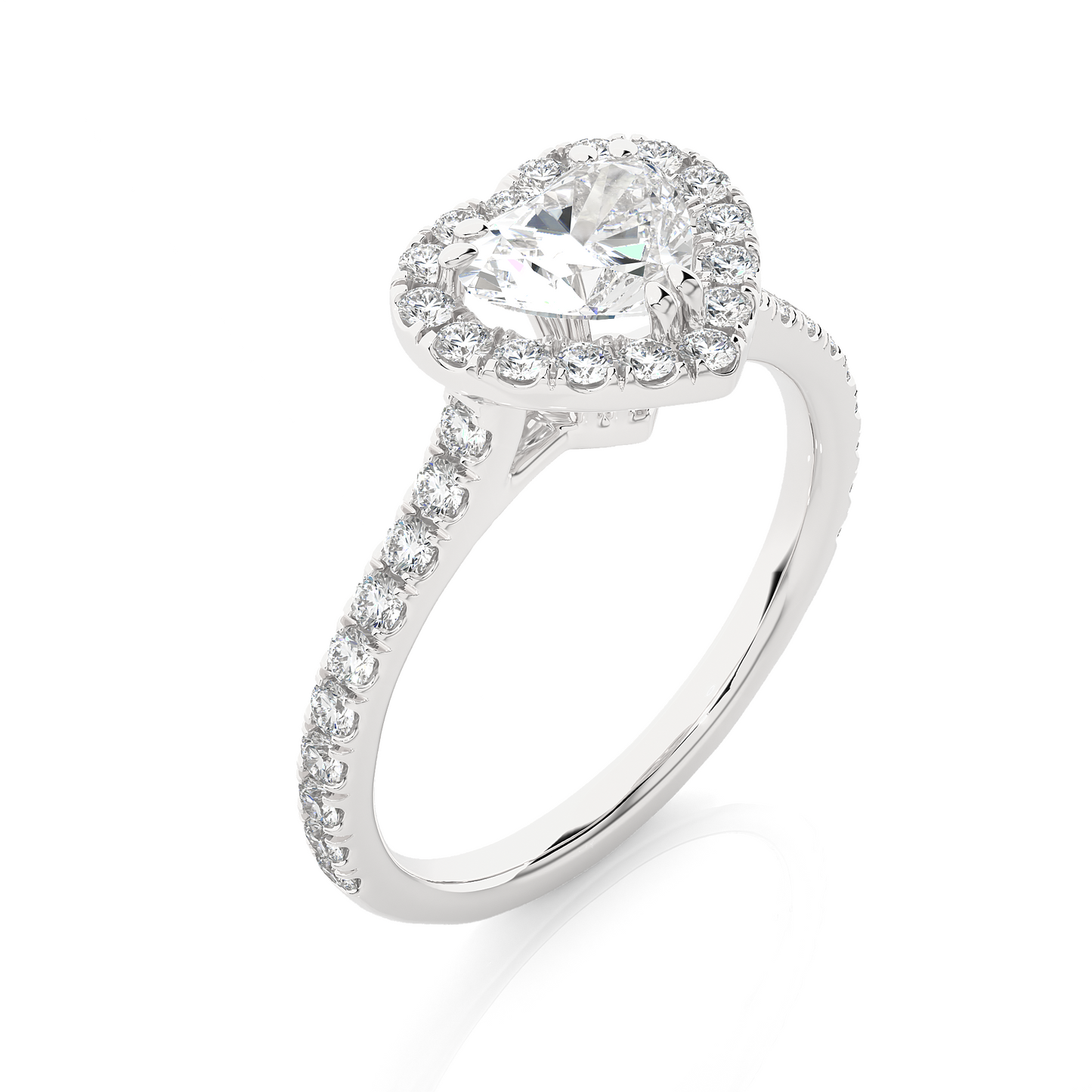 1.32 Ct Heart Cut F-VS2 Lab Grown Diamond Cathedral Engagement Ring/Wedding Ring/F Color/VS Clarity/1 Ct Diamond Ring/CVD Diamond Ring/Heart Cut Diamond/Round Diamond Side Stone/Prong Set/Pave Set/Halo Set/10k Gold/14k Gold/18k Gold/Yellow Gold/White Gold/Rose Gold/Anniversary Gift