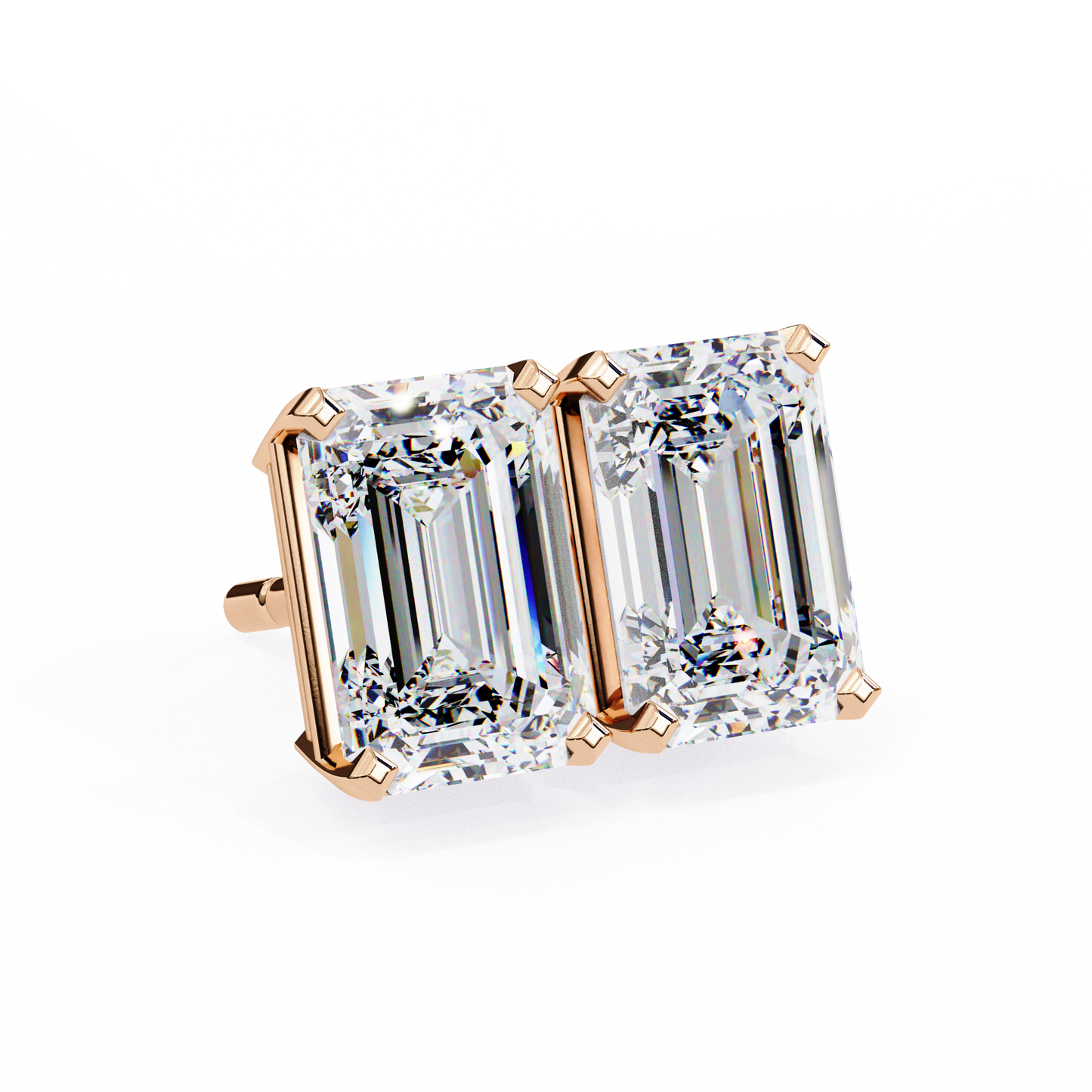 1.2 Ct Emerald Cut Lab Grown Diamond Gold Stud Earring/Gold CVD Diamond Earring/Anniversary Gift/Solitaire Diamond Stud Earring/1 Ct Diamond Earring/Prong Setting/igi Certified/Stud Earring/Ethical Diamond/Silver Earring/Gold Earring/CVD Diamond Earring/F Color Diamond/VS Clarity Diamond/Manmade Diamond/Lab Grown Diamond/Emerald Cut Diamond