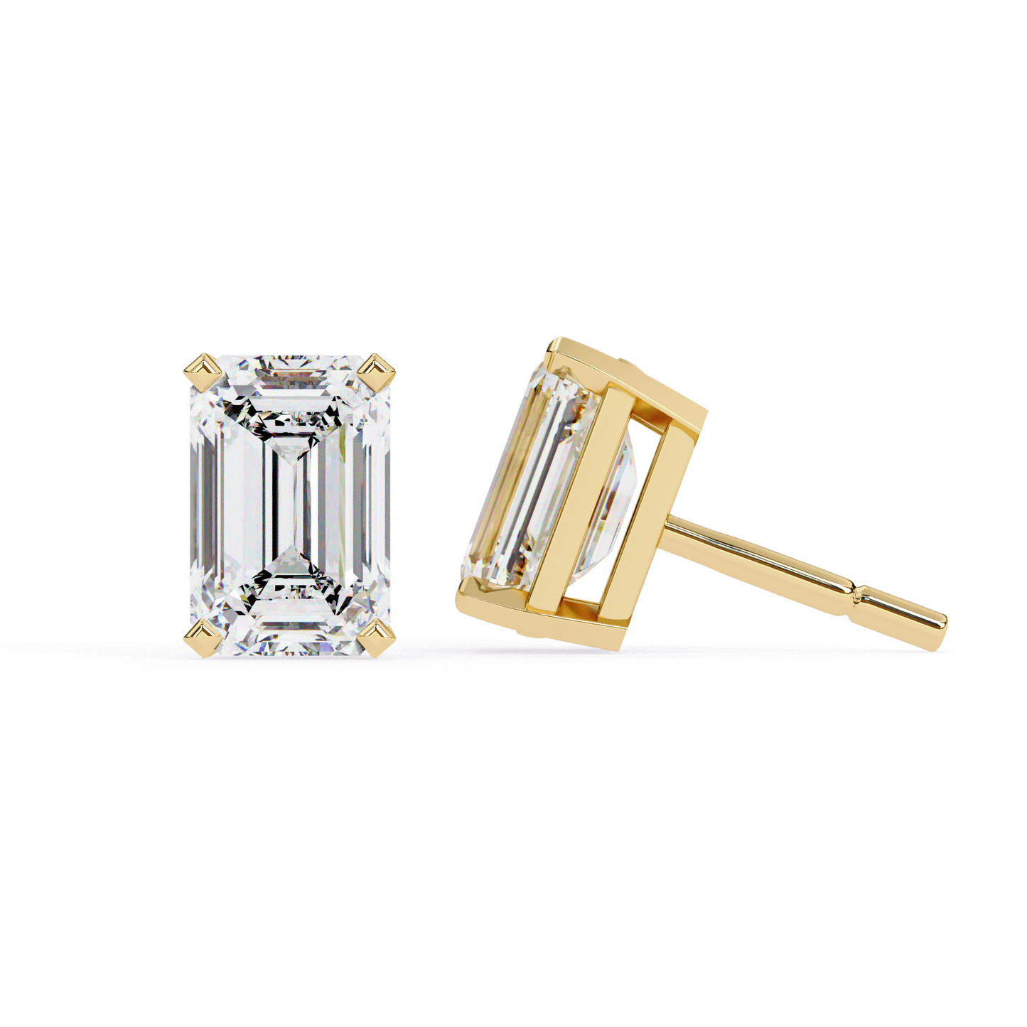 1.2 Ct Emerald Cut Lab Grown Diamond Gold Stud Earring/Gold CVD Diamond Earring/Anniversary Gift/Solitaire Diamond Stud Earring/1 Ct Diamond Earring/Prong Setting/igi Certified/Stud Earring/Ethical Diamond/Silver Earring/Gold Earring/CVD Diamond Earring/F Color Diamond/VS Clarity Diamond/Manmade Diamond/Lab Grown Diamond/Emerald Cut Diamond
