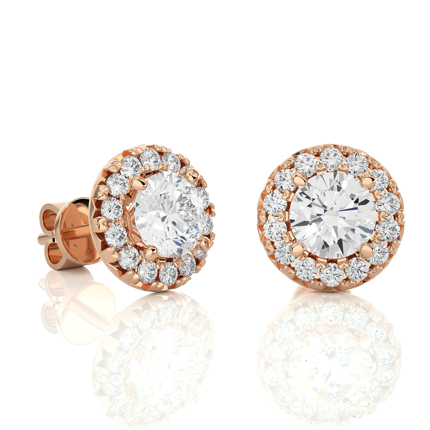 1.15 TCW For Each Round Cut EF-VS Lab Grown Diamond Halo Earring/Round Stone Earrings/Gold CVD Diamond Earring/Anniversary Gift/Solitaire Diamond Stud Earring/1 Ct Diamond Earring/Prong Setting/igi Certified/Stud Earring/Ethical Diamond/Silver Earring/Gold Earring/CVD Diamond Earring/EF Color Diamond/VS Clarity Diamond/Manmade Diamond/Lab Grown Diamond/Round Cut Diamond/Round Side Sone Diamond