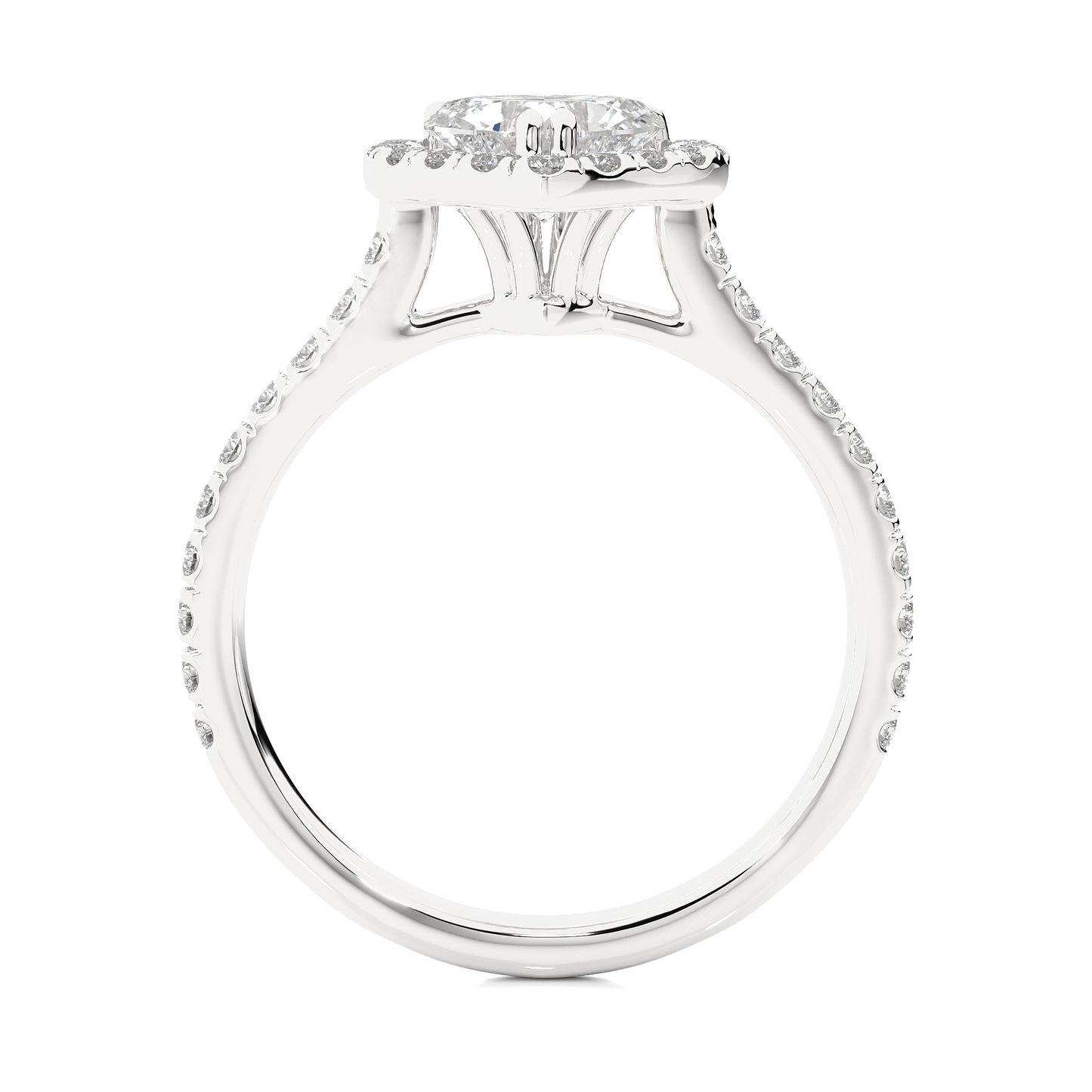 1.32 Ct Heart Cut F-VS2 Lab Grown Diamond Cathedral Engagement Ring/Wedding Ring/F Color/VS Clarity/1 Ct Diamond Ring/CVD Diamond Ring/Heart Cut Diamond/Round Diamond Side Stone/Prong Set/Pave Set/Halo Set/10k Gold/14k Gold/18k Gold/Yellow Gold/White Gold/Rose Gold/Anniversary Gift