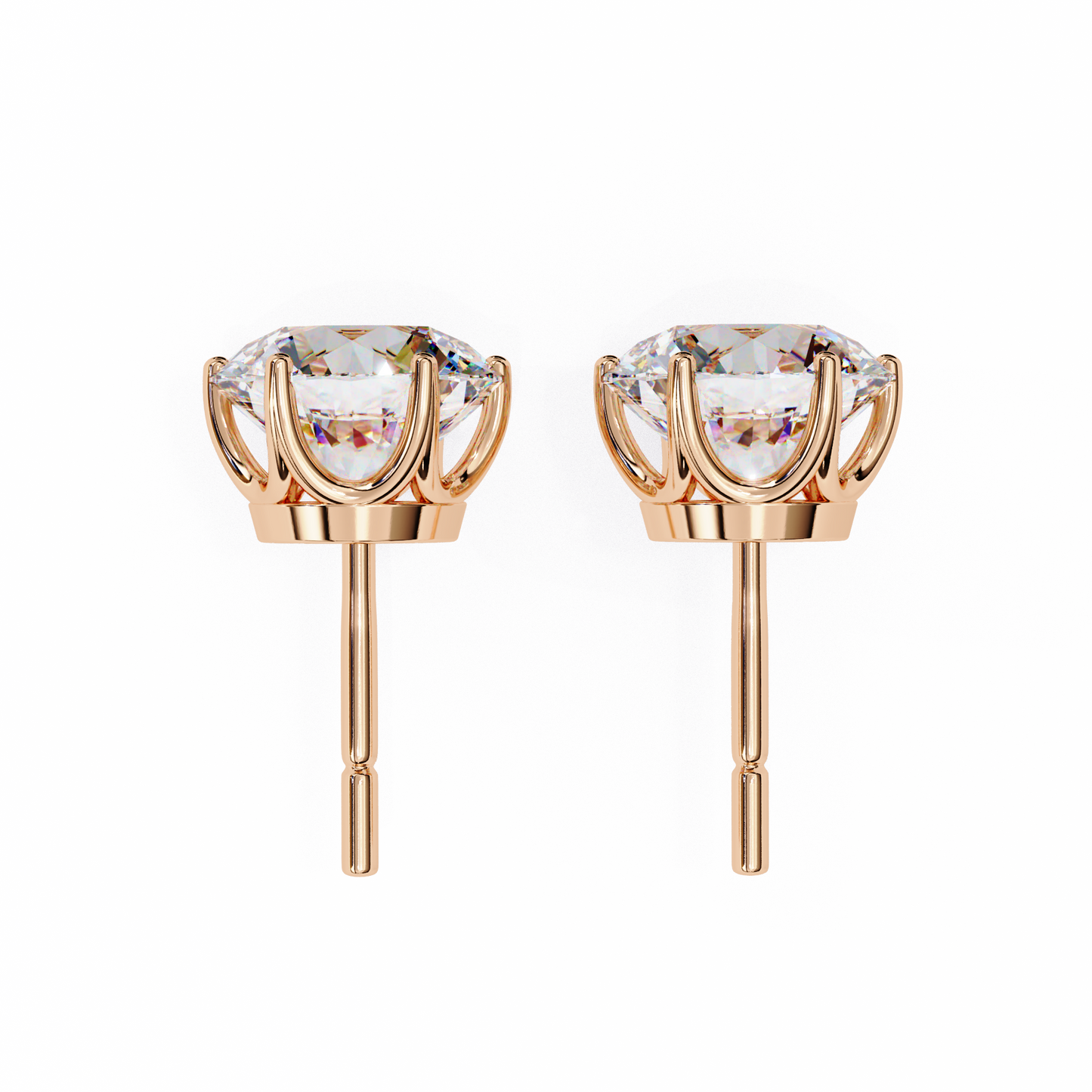 1.28 Ct Round Cut Lab Grown Diamond Rose Gold Stud Earring/Gold CVD Diamond Earring/Anniversary Gift/Solitaire Diamond Stud Earring/1 Ct Diamond Earring/Prong Setting/igi Certified/Stud Earring/Ethical Diamond/Silver Earring/Gold Earring/CVD Diamond Earring/E Color Diamond/VS Clarity Diamond/Manmade Diamond/Lab Grown Diamond/Round Cut Diamond
