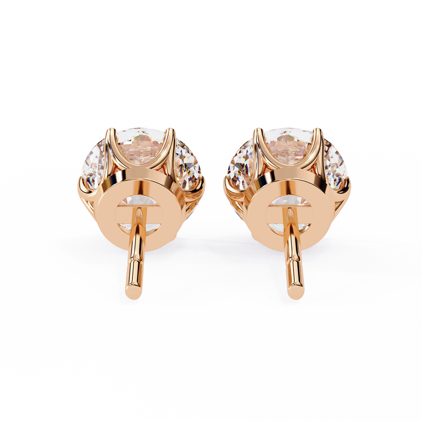 1.28 Ct Round Cut Lab Grown Diamond Rose Gold Stud Earring/Gold CVD Diamond Earring/Anniversary Gift/Solitaire Diamond Stud Earring/1 Ct Diamond Earring/Prong Setting/igi Certified/Stud Earring/Ethical Diamond/Silver Earring/Gold Earring/CVD Diamond Earring/E Color Diamond/VS Clarity Diamond/Manmade Diamond/Lab Grown Diamond/Round Cut Diamond