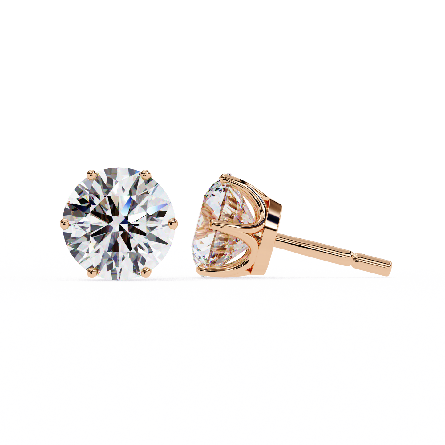 1.28 Ct Round Cut Lab Grown Diamond Rose Gold Stud Earring/Gold CVD Diamond Earring/Anniversary Gift/Solitaire Diamond Stud Earring/1 Ct Diamond Earring/Prong Setting/igi Certified/Stud Earring/Ethical Diamond/Silver Earring/Gold Earring/CVD Diamond Earring/E Color Diamond/VS Clarity Diamond/Manmade Diamond/Lab Grown Diamond/Round Cut Diamond