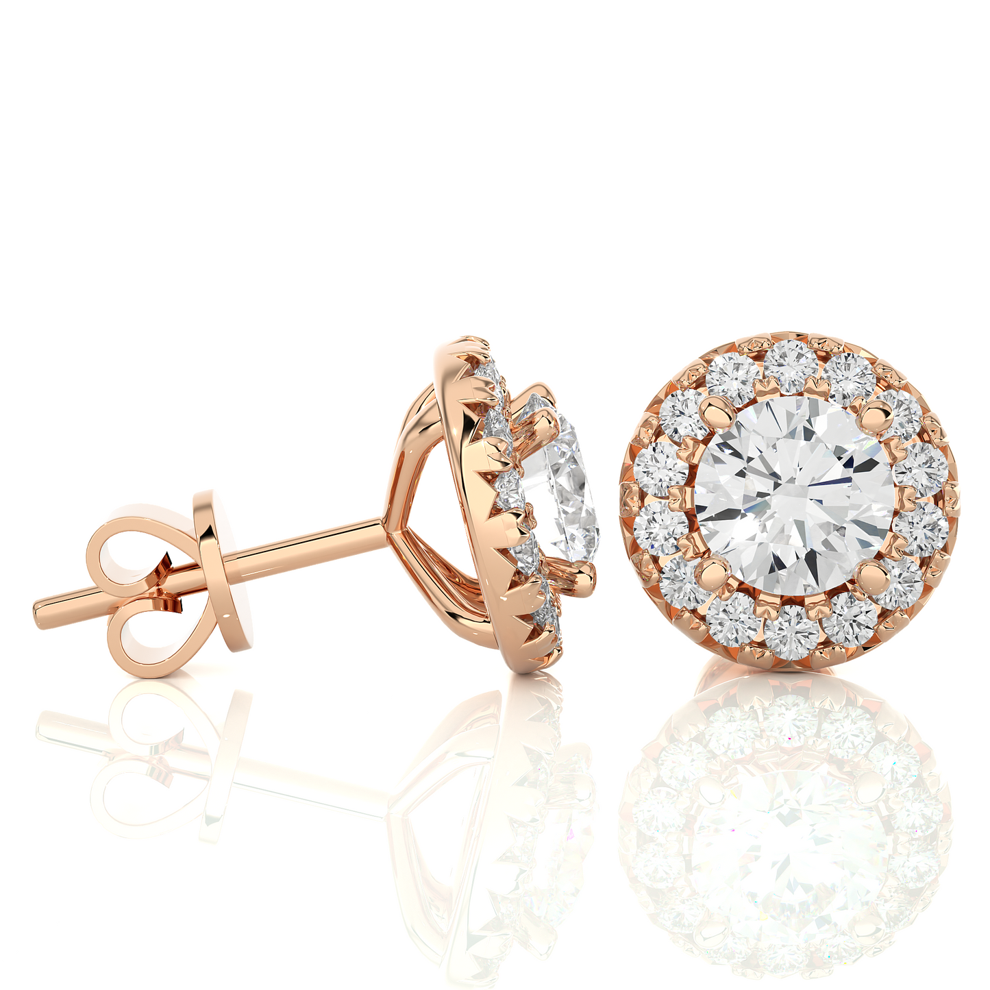 1.15 TCW For Each Round Cut EF-VS Lab Grown Diamond Halo Earring/Round Stone Earrings/Gold CVD Diamond Earring/Anniversary Gift/Solitaire Diamond Stud Earring/1 Ct Diamond Earring/Prong Setting/igi Certified/Stud Earring/Ethical Diamond/Silver Earring/Gold Earring/CVD Diamond Earring/EF Color Diamond/VS Clarity Diamond/Manmade Diamond/Lab Grown Diamond/Round Cut Diamond/Round Side Sone Diamond